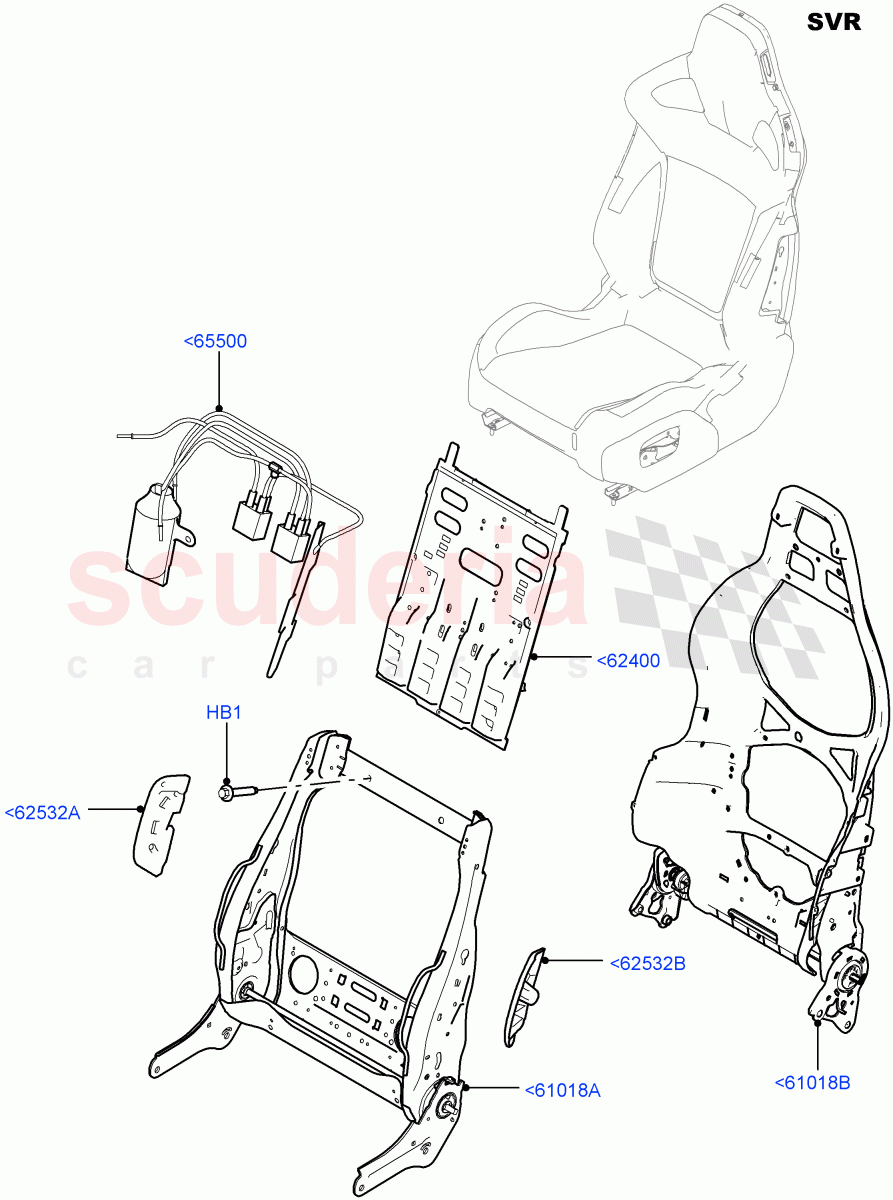 Front Seat Back(SVR Version,SVR)((V)FROMFA000001) of Land Rover Land Rover Range Rover Sport (2014+) [3.0 I6 Turbo Petrol AJ20P6]