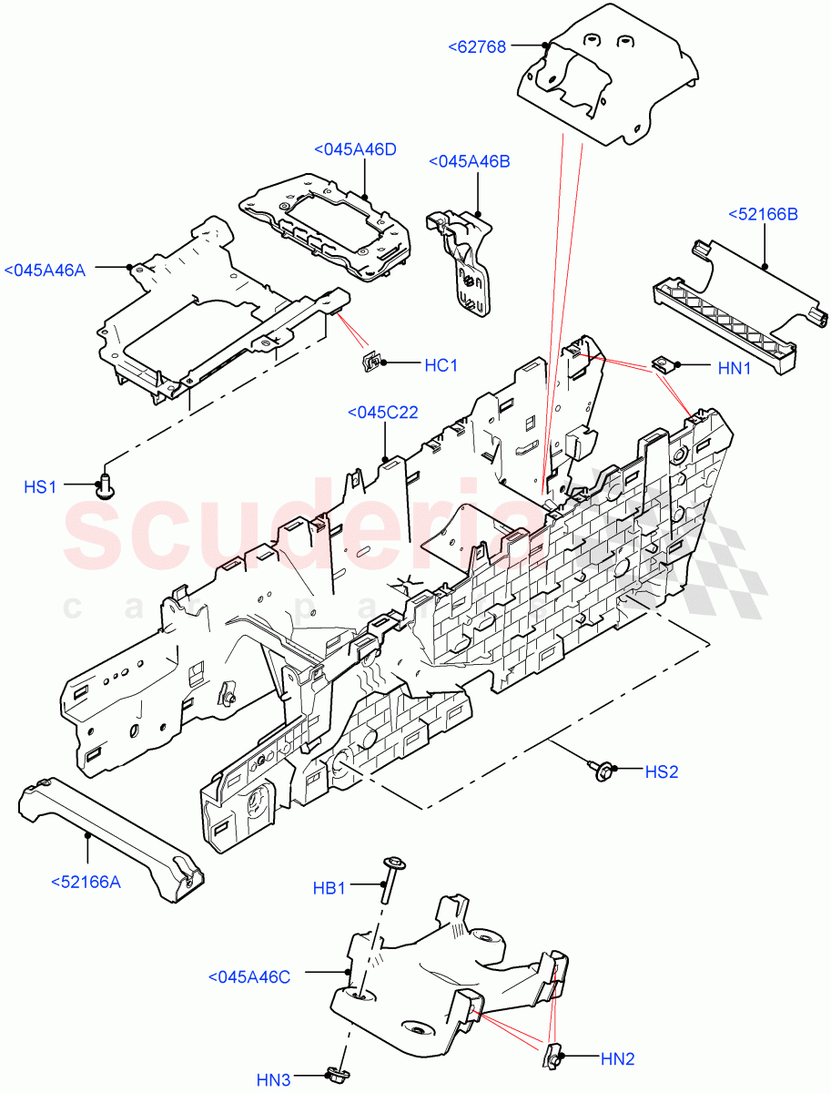 Console - Floor(Internal Components)(Halewood (UK))((V)TOKH999999) of Land Rover Land Rover Discovery Sport (2015+) [2.0 Turbo Diesel]