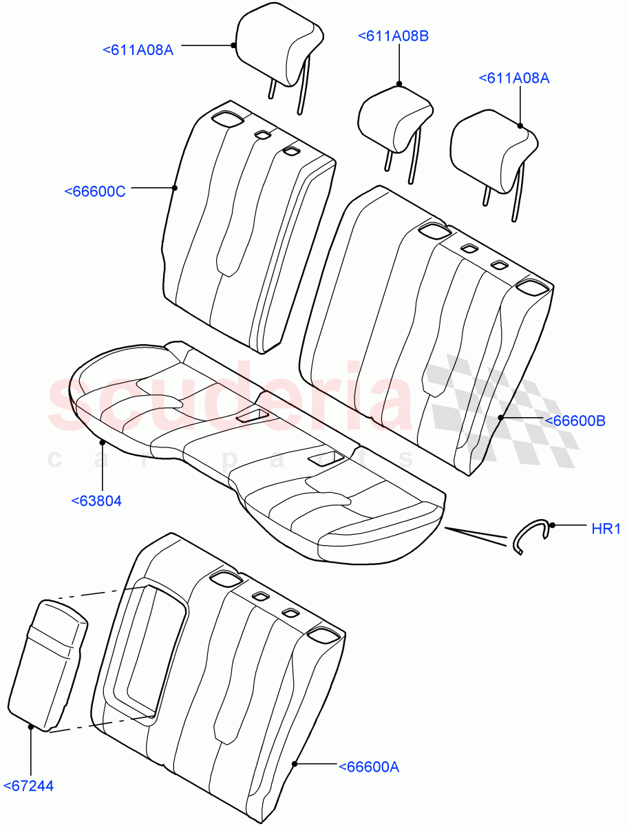Rear Seat Covers(Taurus Leather,Itatiaia (Brazil),2nd Row Seat 60/40 (3 P) - Folding)((V)FROMGT000001) of Land Rover Land Rover Range Rover Evoque (2012-2018) [2.2 Single Turbo Diesel]