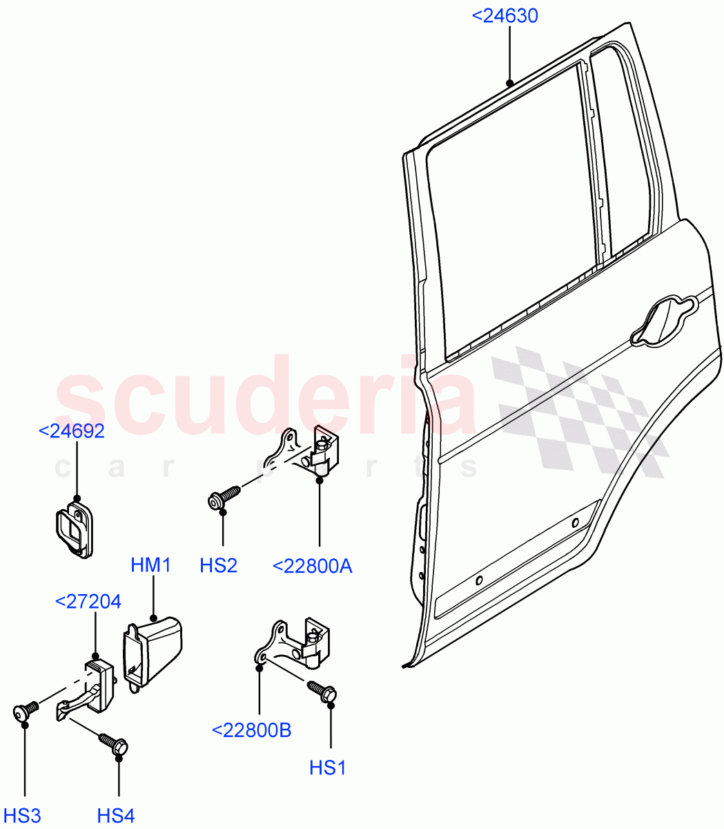 Rear Doors, Hinges & Weatherstrips(Door And Fixings)((V)FROMAA000001) of Land Rover Land Rover Range Rover (2010-2012) [4.4 DOHC Diesel V8 DITC]