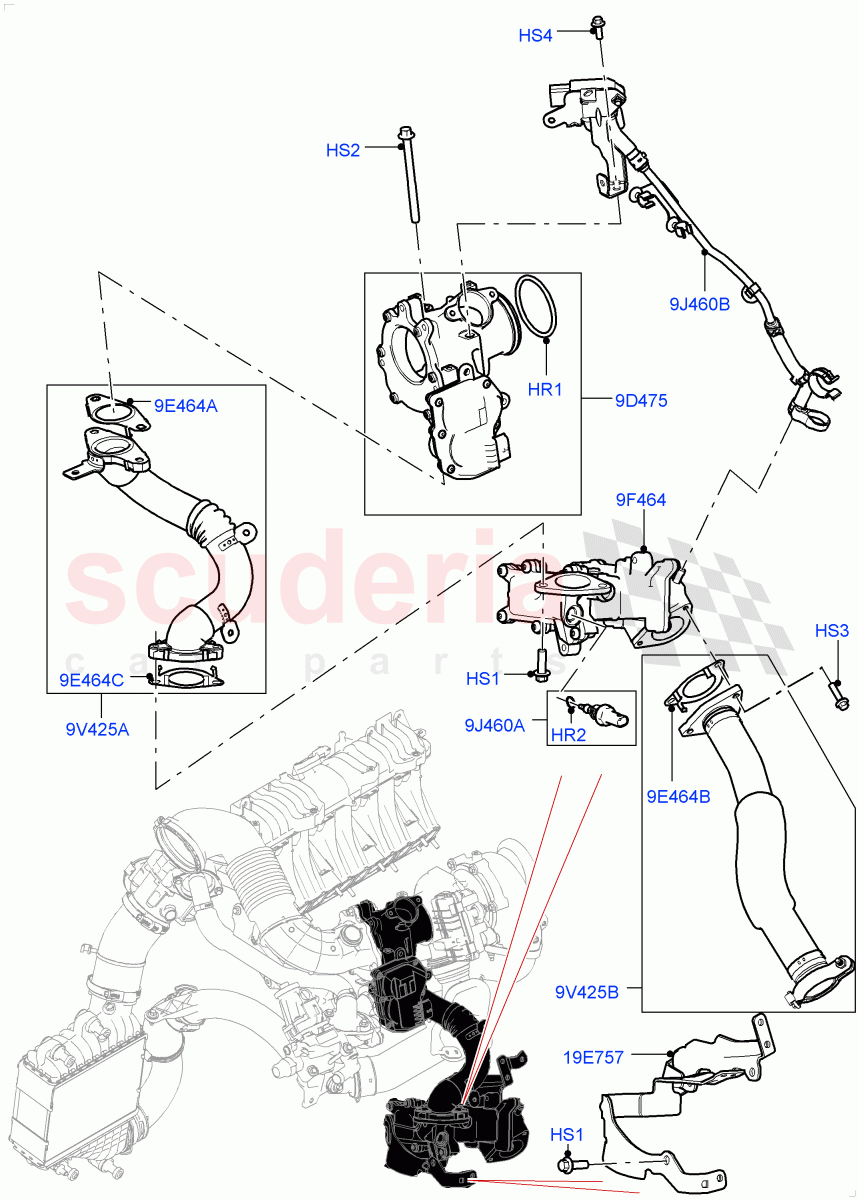 Exhaust Gas Recirculation(Low Pressure EGR)(2.0L I4 DSL HIGH DOHC AJ200,Itatiaia (Brazil))((V)FROMJT000001) of Land Rover Land Rover Discovery Sport (2015+) [2.0 Turbo Diesel]