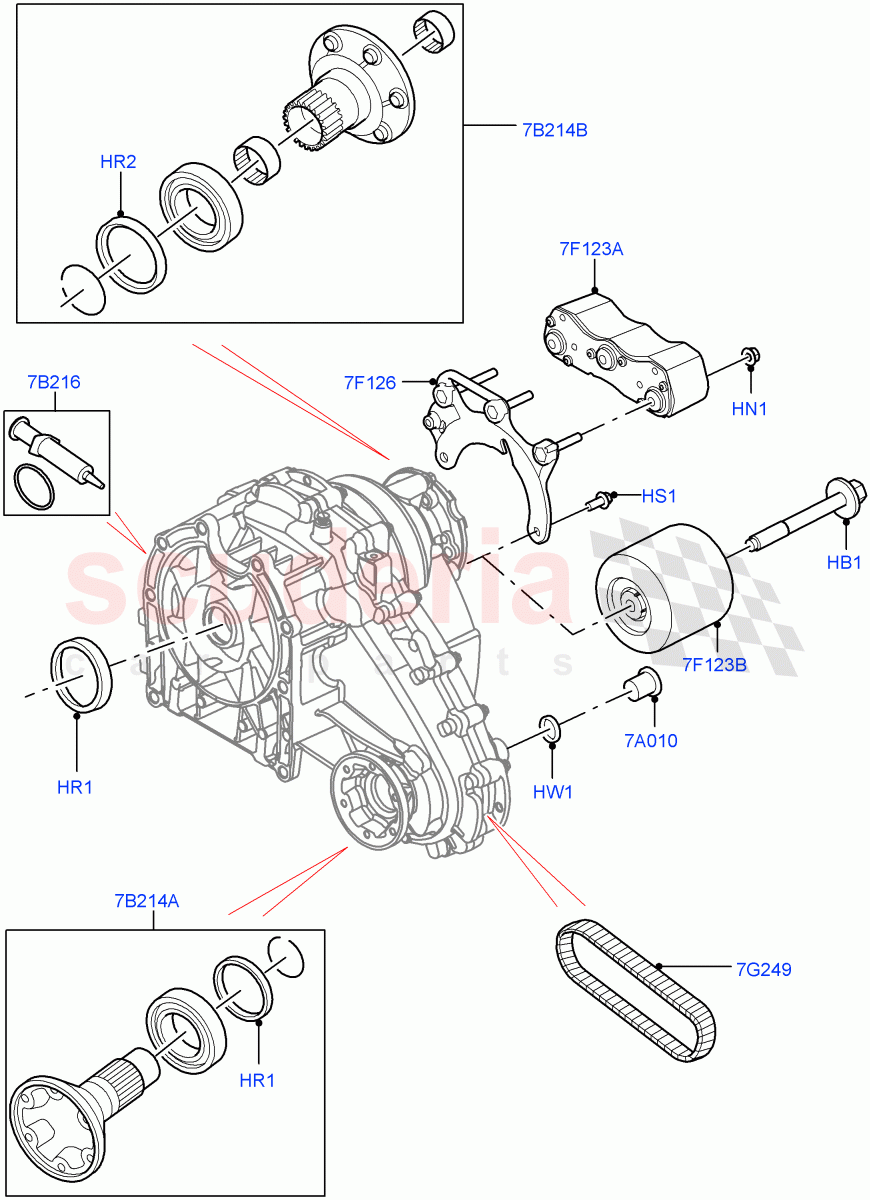 Transfer Drive Components(Solihull Plant Build)(With 1 Speed Transfer Case)((V)FROMHA000001) of Land Rover Land Rover Range Rover (2012-2021) [2.0 Turbo Petrol AJ200P]