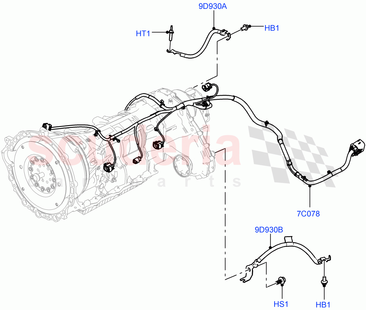 Transmission Harness(Solihull Plant Build)((V)FROMHA000001) of Land Rover Land Rover Discovery 5 (2017+) [3.0 I6 Turbo Petrol AJ20P6]
