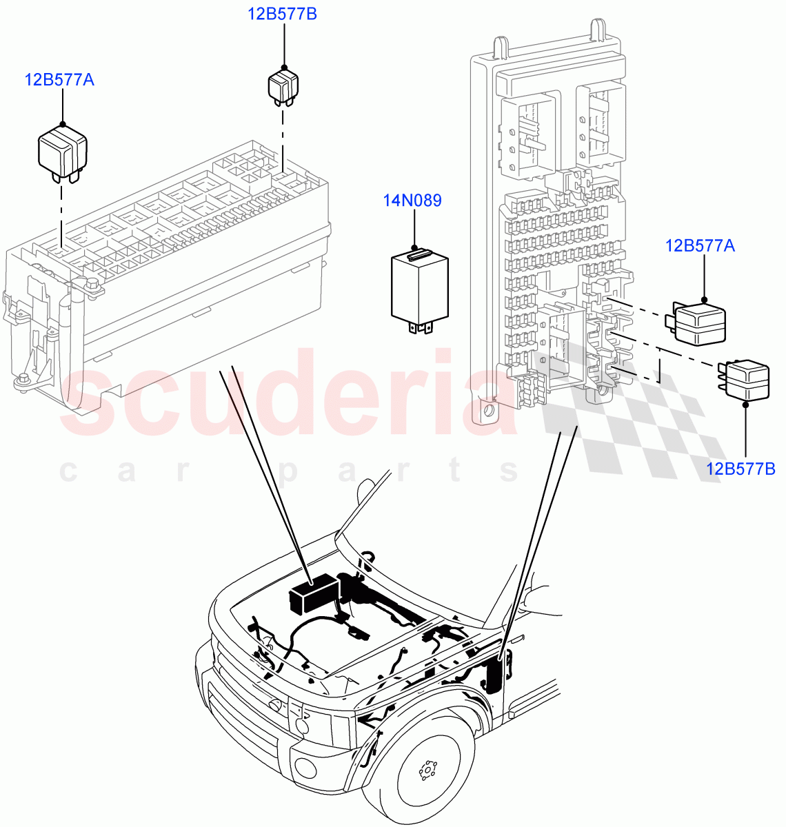 Relays((V)FROMAA000001) of Land Rover Land Rover Discovery 4 (2010-2016) [3.0 Diesel 24V DOHC TC]