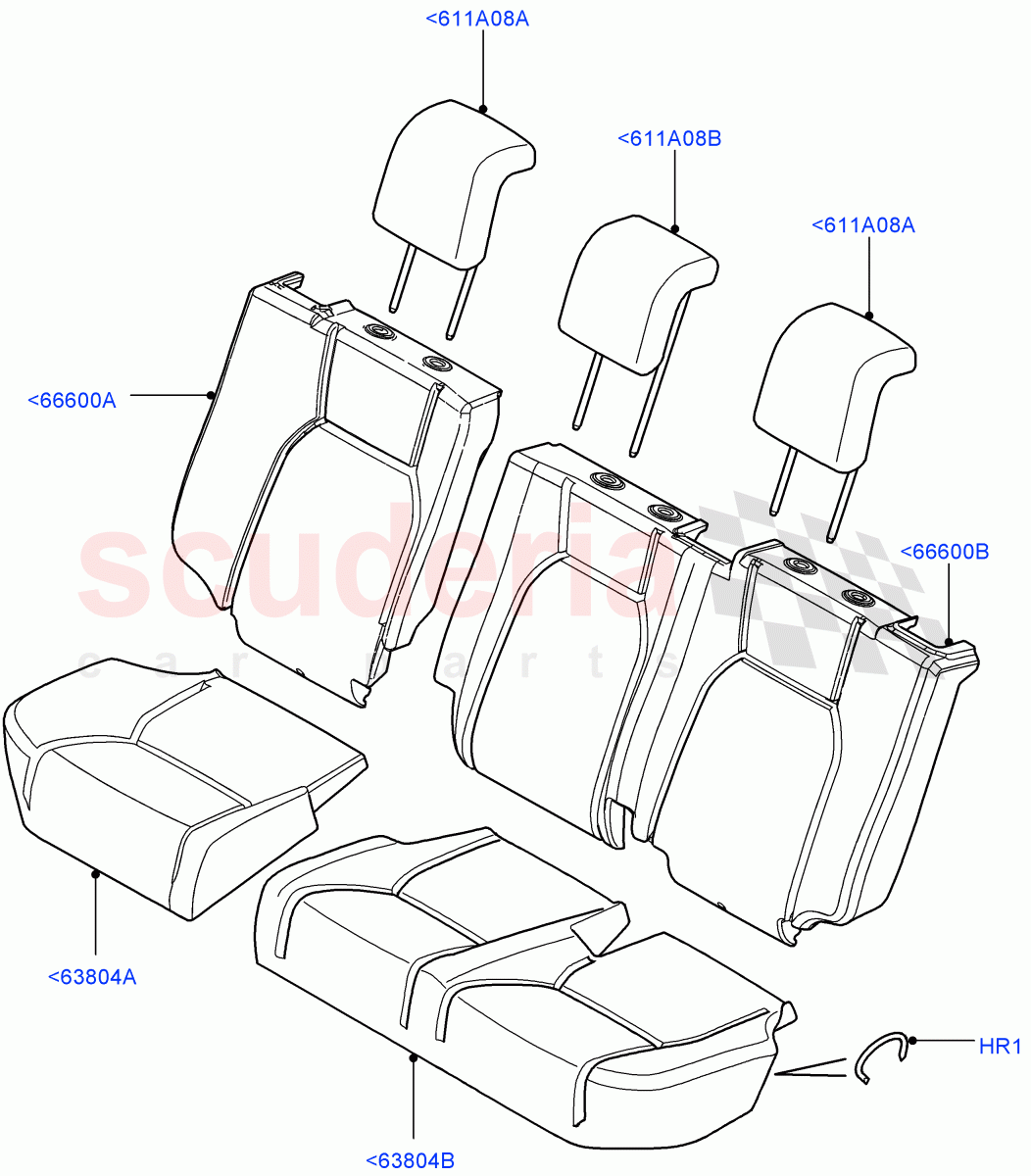 Rear Seat Covers(With 65/35 Split Fold Rear Seat)((V)FROMAA000001) of Land Rover Land Rover Discovery 4 (2010-2016) [5.0 OHC SGDI NA V8 Petrol]