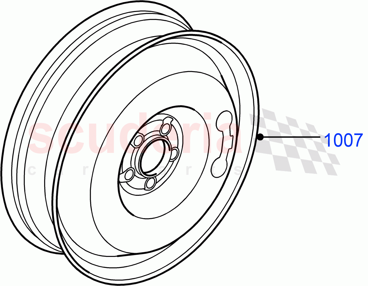 Spare Wheel(Itatiaia (Brazil),Spare Wheel - Reduced Section Steel) of Land Rover Land Rover Range Rover Evoque (2019+) [1.5 I3 Turbo Petrol AJ20P3]