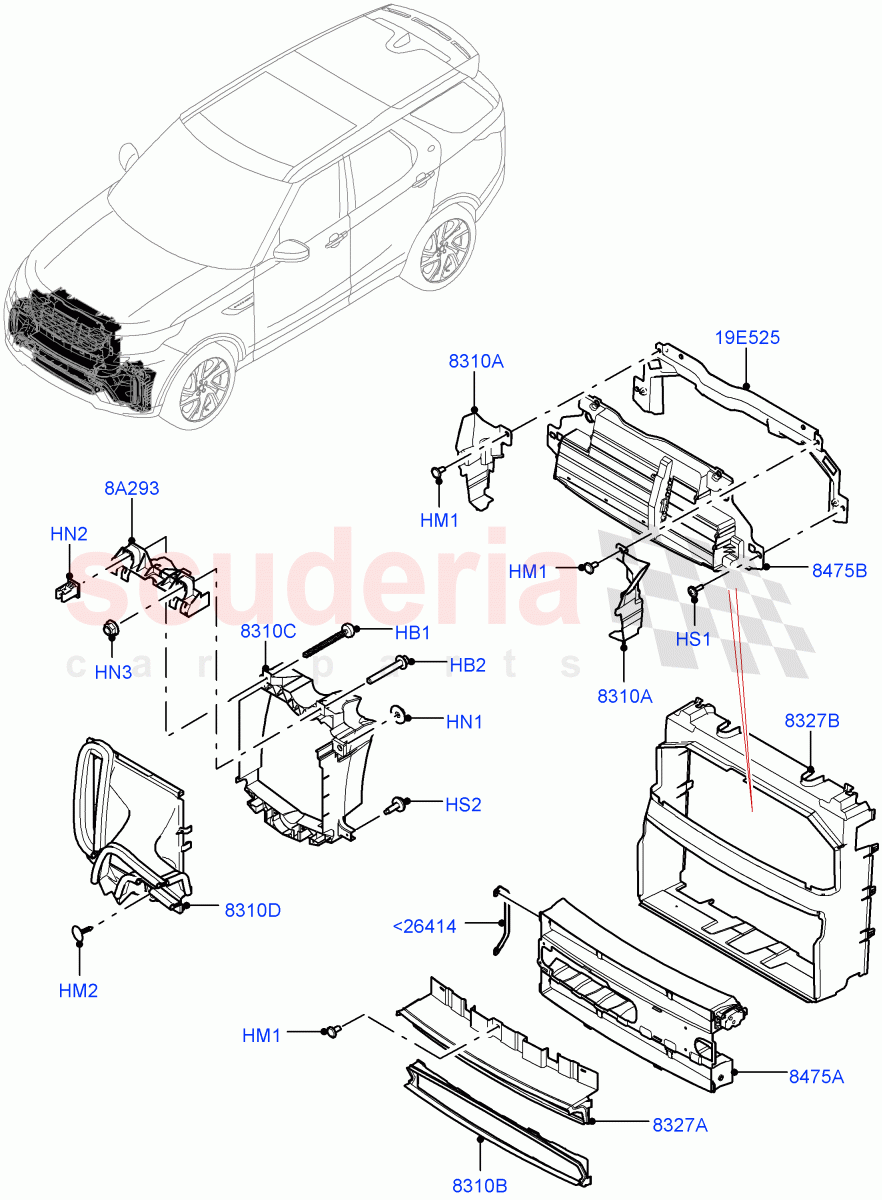 Air Deflectors(Nitra Plant Build)((V)FROMK2000001) of Land Rover Land Rover Discovery 5 (2017+) [3.0 I6 Turbo Petrol AJ20P6]