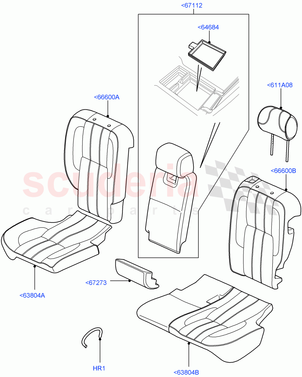 Rear Seat Covers(Semi Aniline Leather Perf,Heated/Cooled Front - Heated Rear)((V)FROMAA000001) of Land Rover Land Rover Range Rover (2010-2012) [5.0 OHC SGDI SC V8 Petrol]