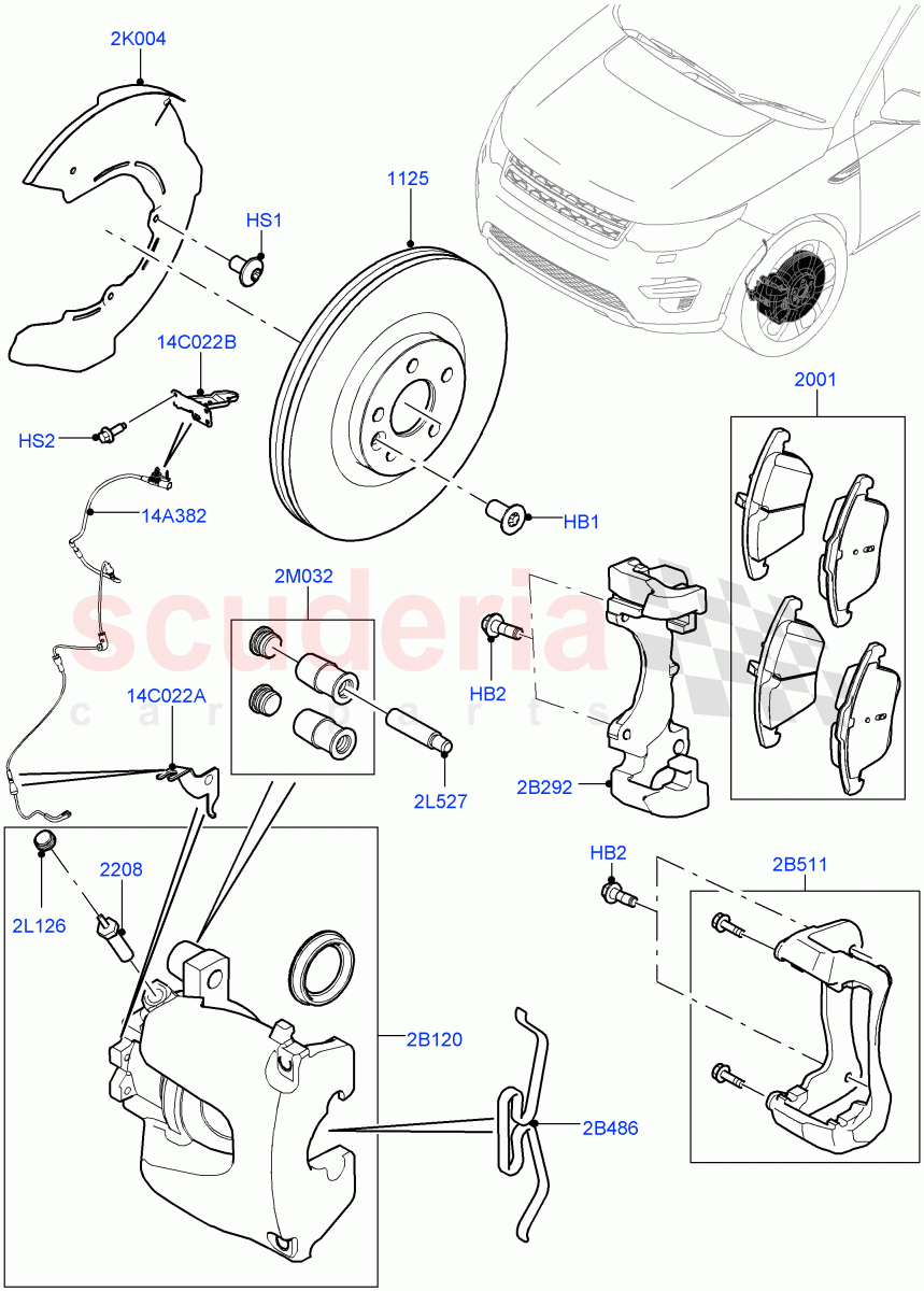 Front Brake Discs And Calipers(Changsu (China))((V)FROMFG000001) of Land Rover Land Rover Discovery Sport (2015+) [2.0 Turbo Petrol AJ200P]