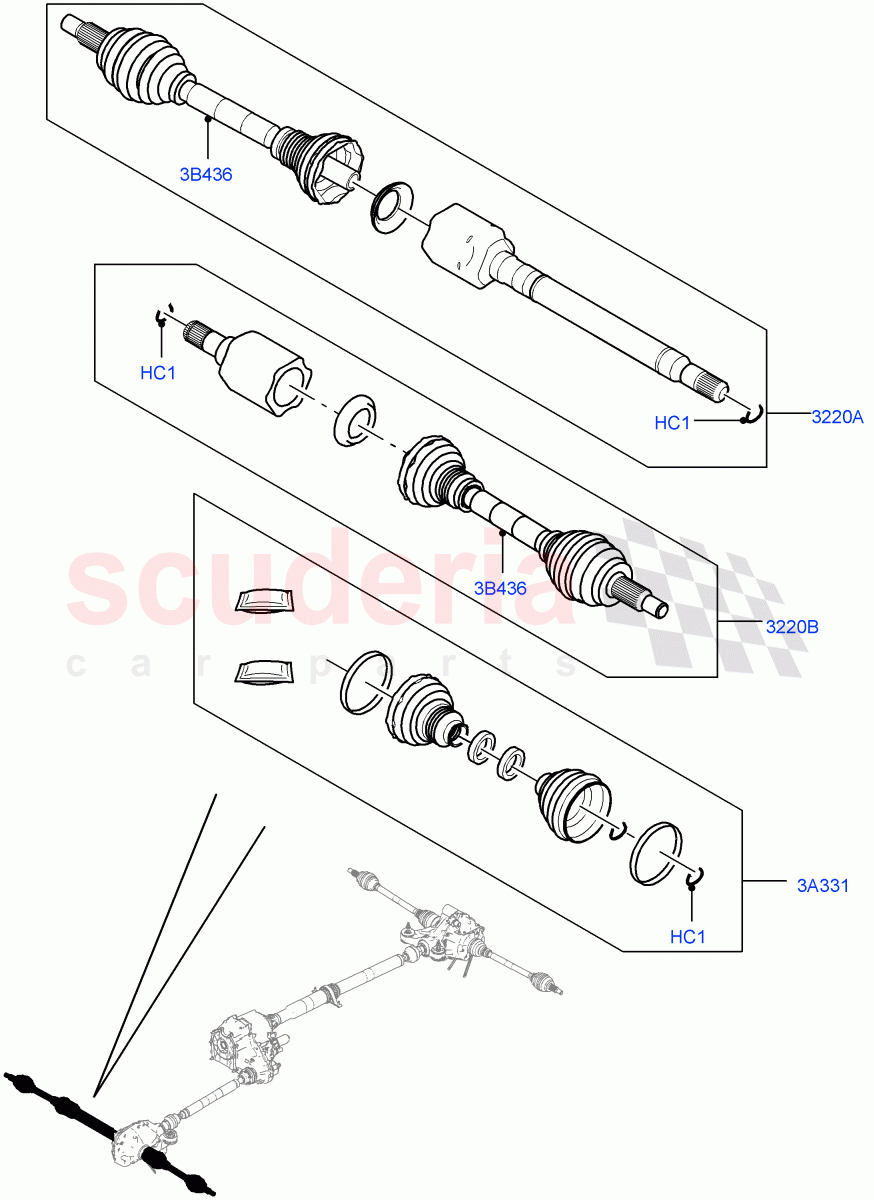 Drive Shaft - Front Axle Drive(Driveshaft) of Land Rover Land Rover Range Rover (2012-2021) [3.0 DOHC GDI SC V6 Petrol]