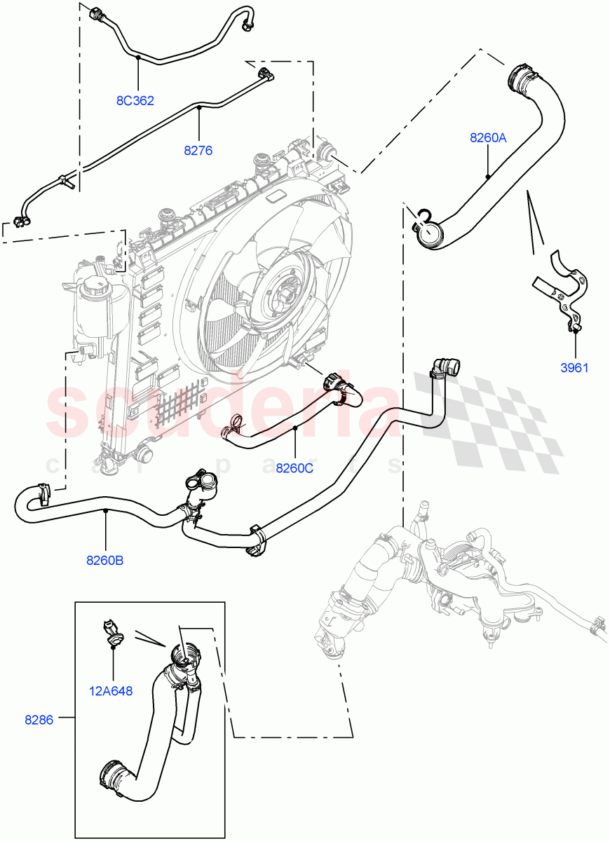 Cooling System Pipes And Hoses(5.0L OHC SGDI NA V8 Petrol - AJ133) of Land Rover Land Rover Range Rover (2012-2021) [5.0 OHC SGDI NA V8 Petrol]