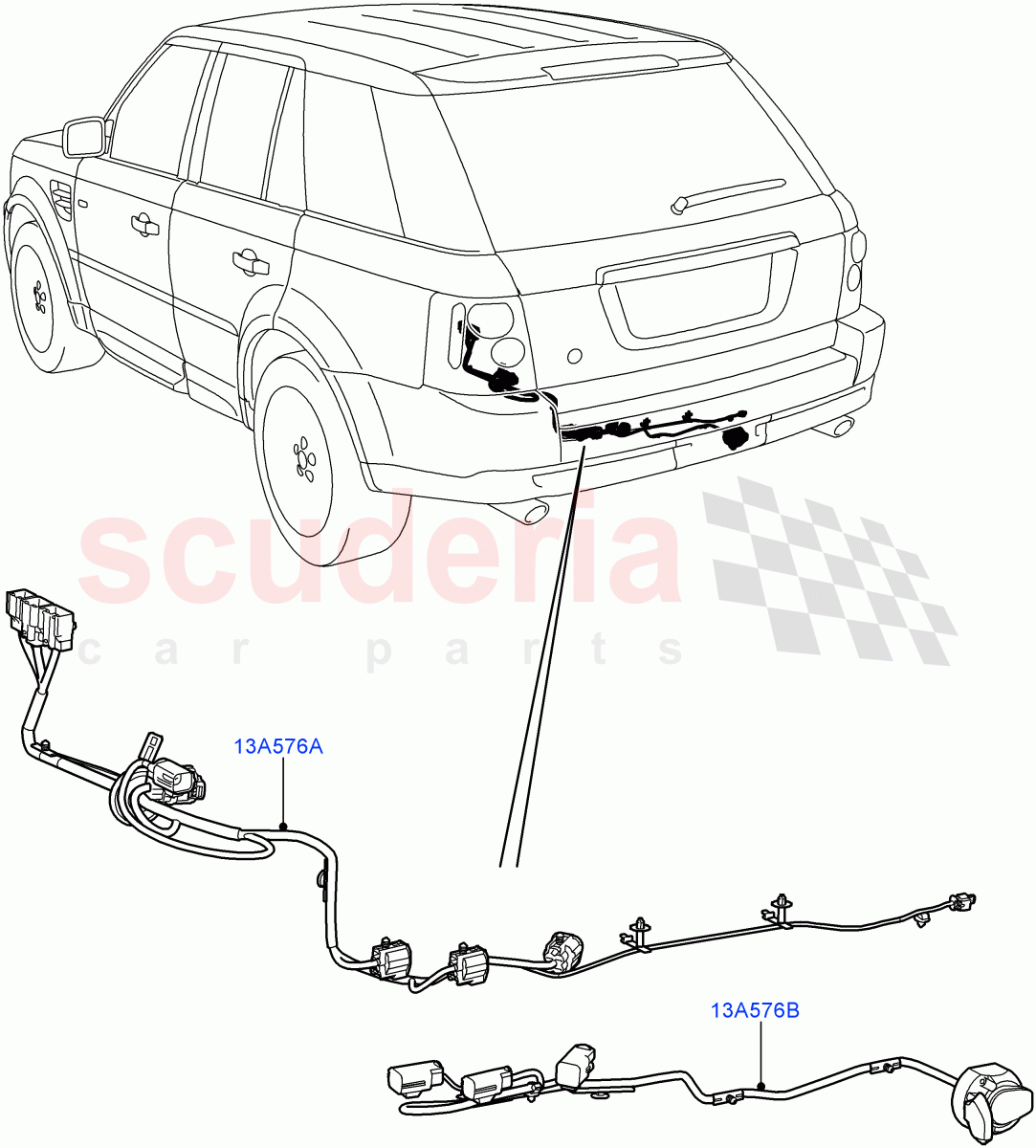 Electrical Wiring - Body And Rear(Towing)((V)FROMAA000001) of Land Rover Land Rover Range Rover Sport (2010-2013) [3.6 V8 32V DOHC EFI Diesel]
