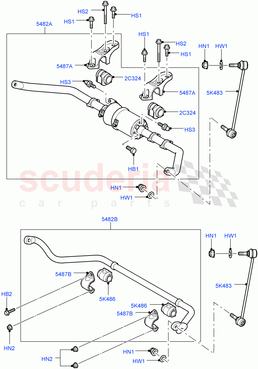 Front Susp.Arms/Stabilizer/X-Member(Front Stabilizer Bar And Suspension Links)((V)FROMAA000001) of Land Rover Land Rover Range Rover Sport (2010-2013) [5.0 OHC SGDI SC V8 Petrol]