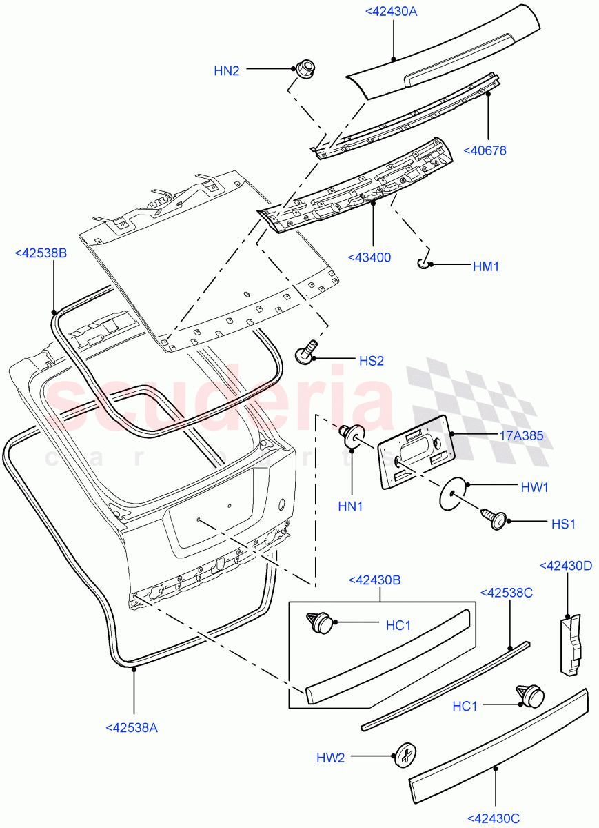 Luggage Compartment Door(Finisher And Seals)((V)TO9A999999) of Land Rover Land Rover Range Rover Sport (2005-2009) [4.4 AJ Petrol V8]