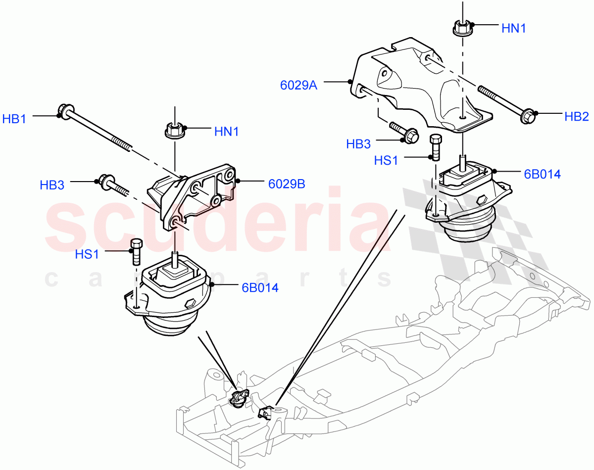 Engine Mounting(Cologne V6 4.0 EFI (SOHC))((V)FROMAA000001) of Land Rover Land Rover Discovery 4 (2010-2016) [3.0 Diesel 24V DOHC TC]