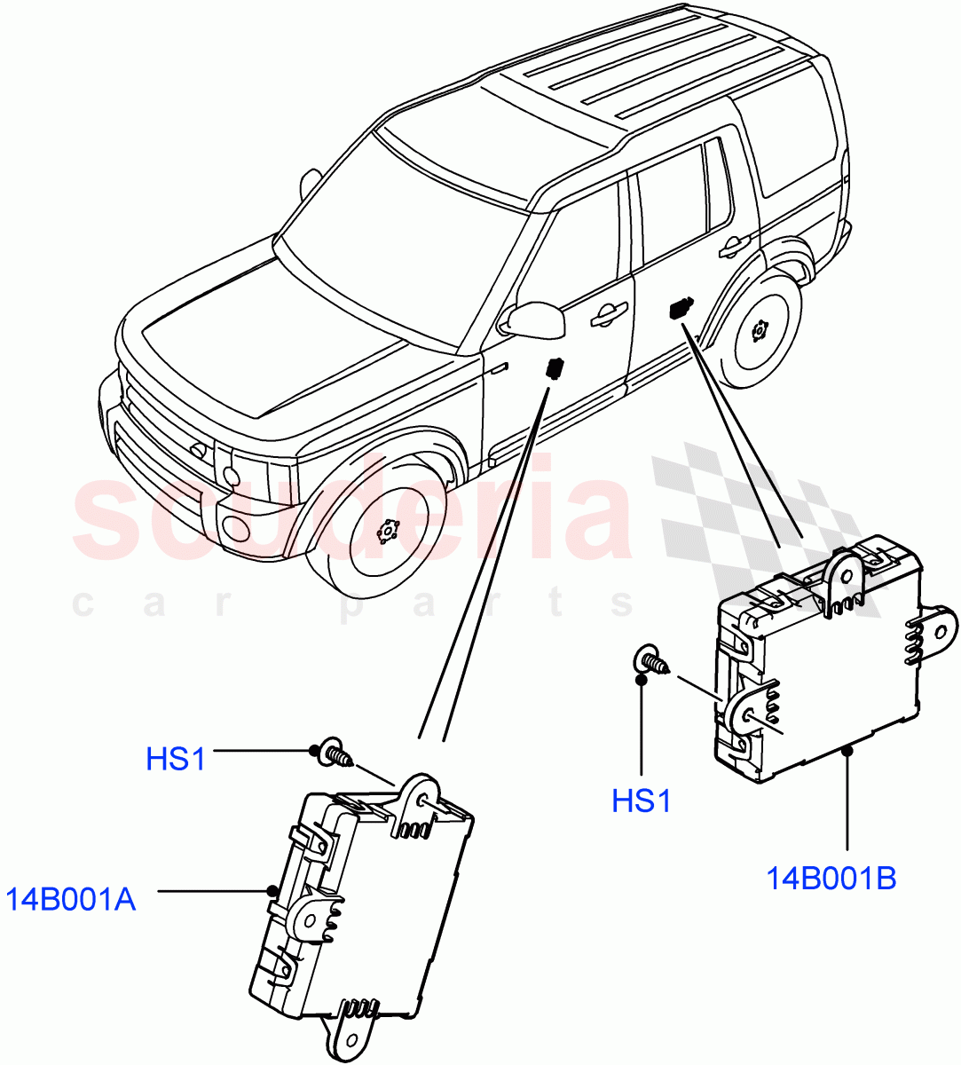 Vehicle Modules And Sensors(Door)((V)FROMAA000001) of Land Rover Land Rover Discovery 4 (2010-2016) [5.0 OHC SGDI NA V8 Petrol]