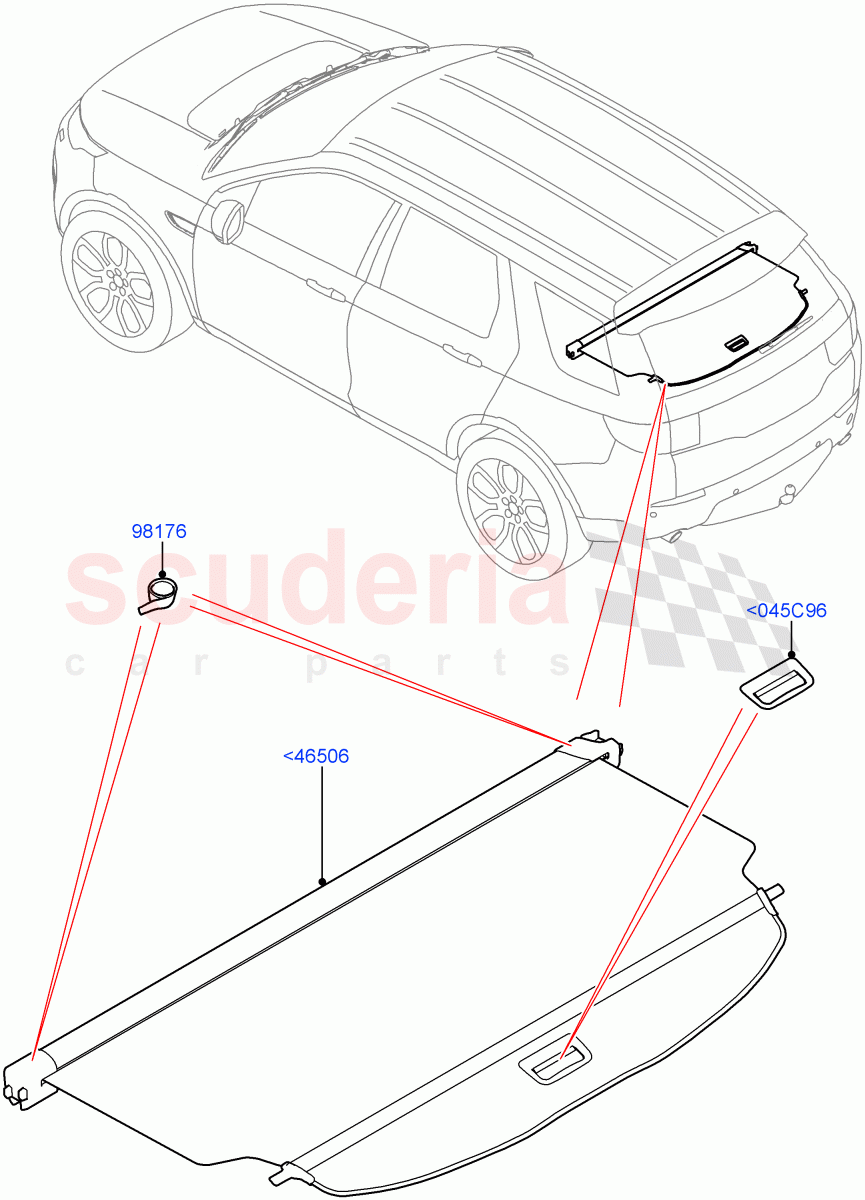 Load Compartment Trim(Upper, Package Tray)(Halewood (UK),With Load Area Cover) of Land Rover Land Rover Discovery Sport (2015+) [2.0 Turbo Diesel AJ21D4]