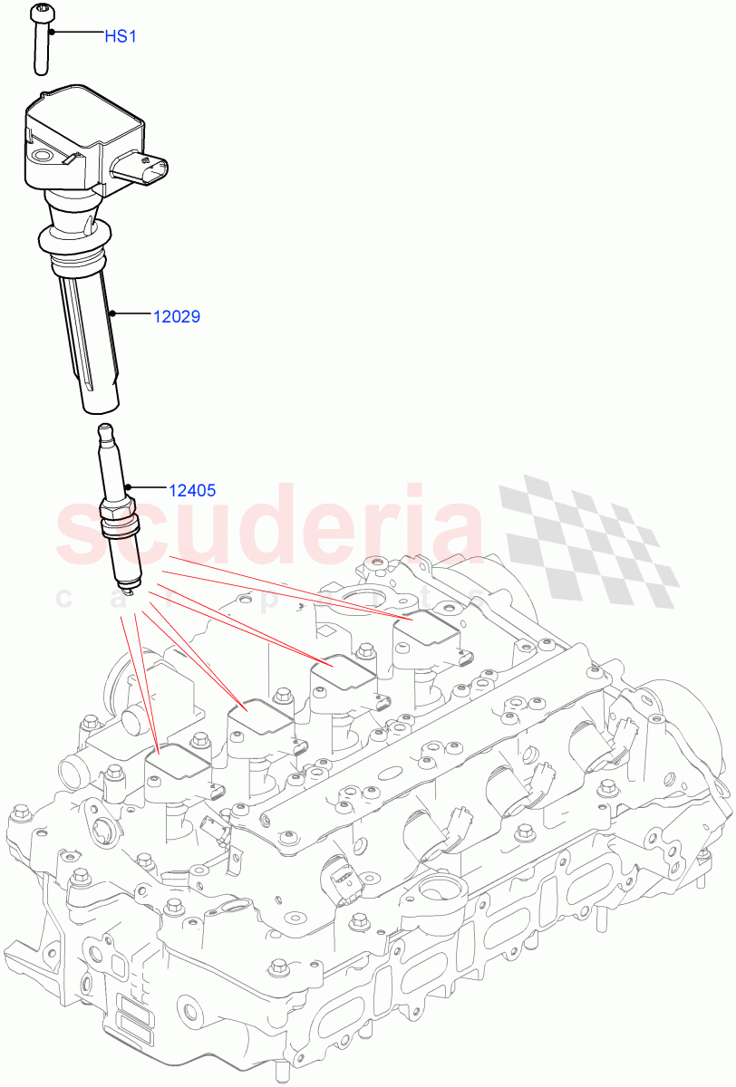 Ignition Coil And Wires/Spark Plugs(Nitra Plant Build)(2.0L I4 High DOHC AJ200 Petrol,2.0L AJ200P Hi PHEV)((V)FROMK2000001) of Land Rover Land Rover Defender (2020+) [2.0 Turbo Petrol AJ200P]
