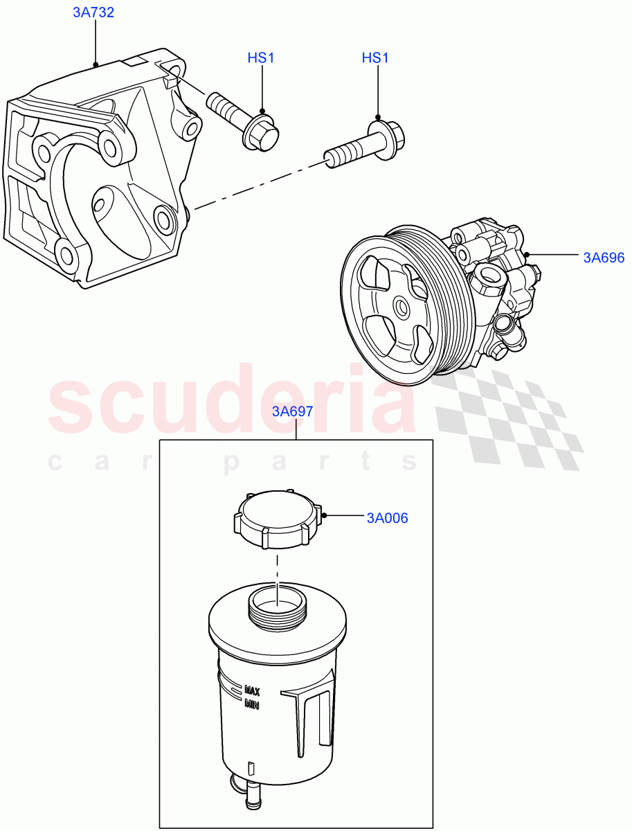 Power Steering Pump Mounting(3.0L 24V DOHC V6 TC Diesel)((V)FROMAA000001) of Land Rover Land Rover Range Rover Sport (2010-2013) [5.0 OHC SGDI SC V8 Petrol]