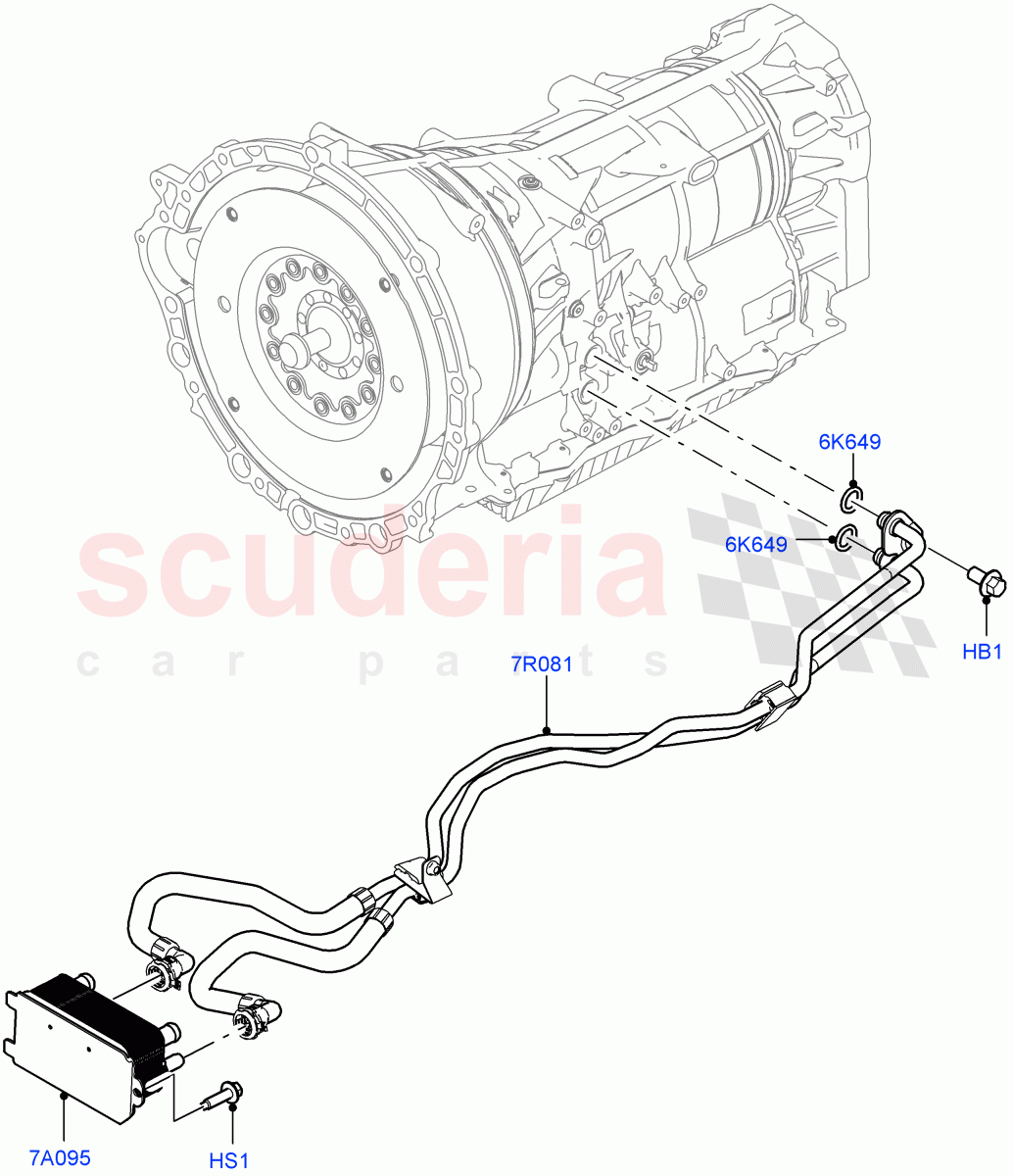 Transmission Cooling Systems(Solihull Plant Build)(2.0L I4 High DOHC AJ200 Petrol,8 Speed Auto Trans ZF 8HP45)((V)FROMJA000001) of Land Rover Land Rover Range Rover Sport (2014+) [2.0 Turbo Diesel]
