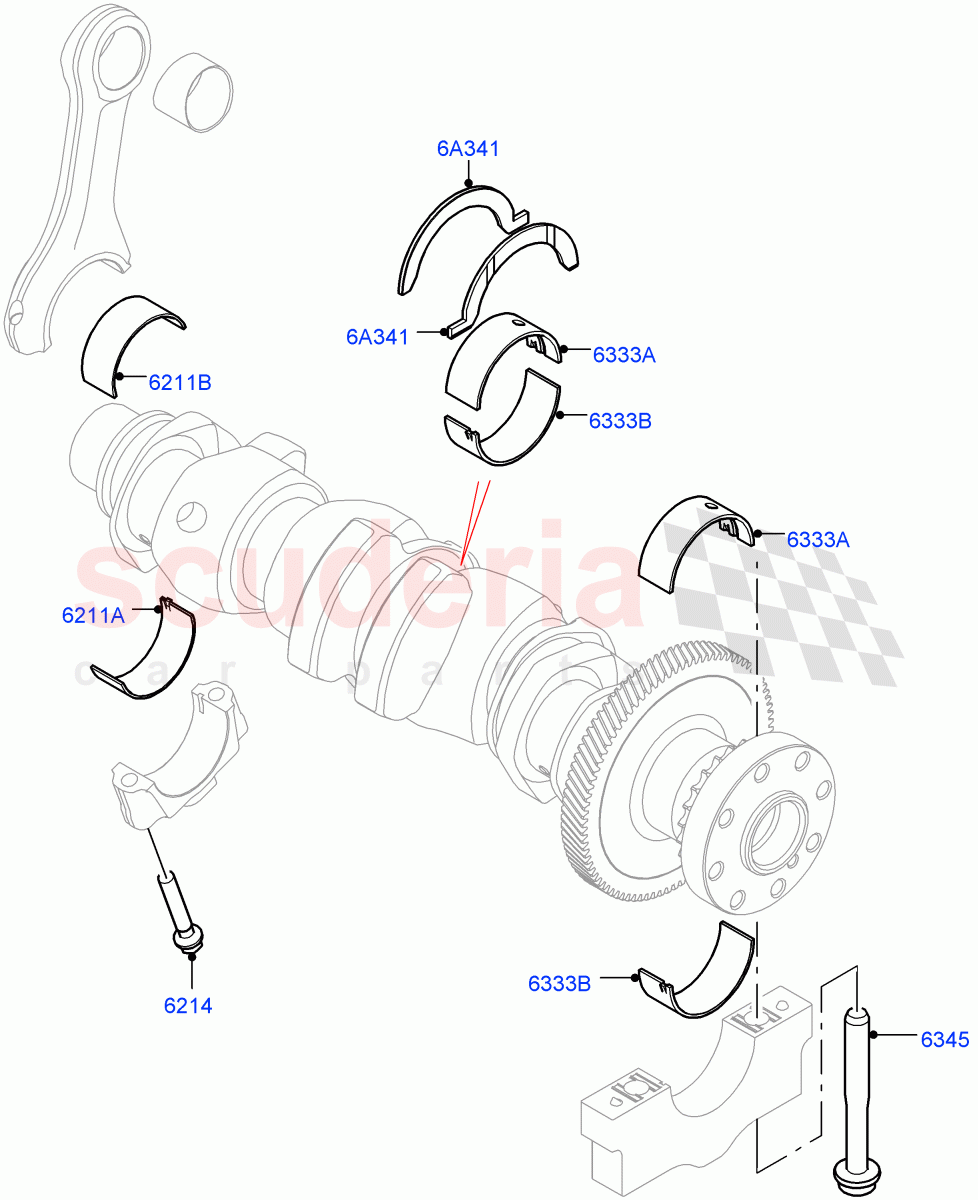 Crankshaft/Pistons And Bearings(2.0L AJ20D4 Diesel Mid PTA,Itatiaia (Brazil))((V)FROMLT000001) of Land Rover Land Rover Discovery Sport (2015+) [2.0 Turbo Diesel]