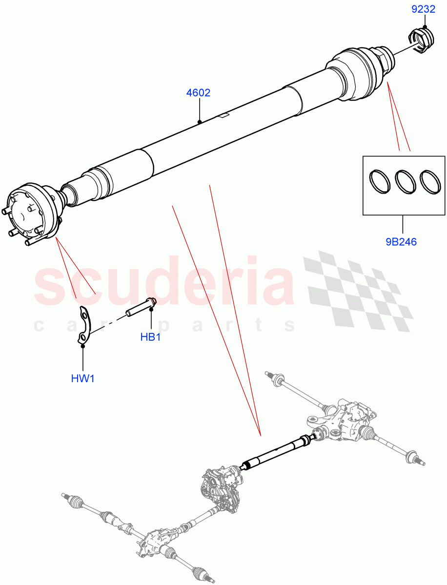 Drive Shaft - Rear Axle Drive(Propshaft)(Short Wheelbase)((V)FROMM2000001) of Land Rover Land Rover Defender (2020+) [2.0 Turbo Diesel]