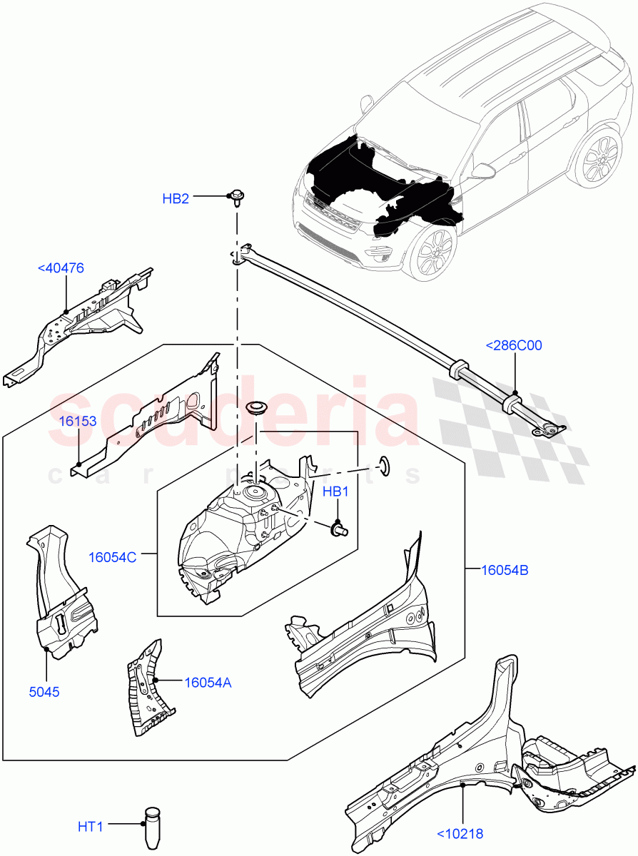 Front Panels, Aprons & Side Members(Aprons And Side Members)(Changsu (China))((V)FROMFG000001,(V)TOKG446856) of Land Rover Land Rover Discovery Sport (2015+) [2.0 Turbo Diesel AJ21D4]