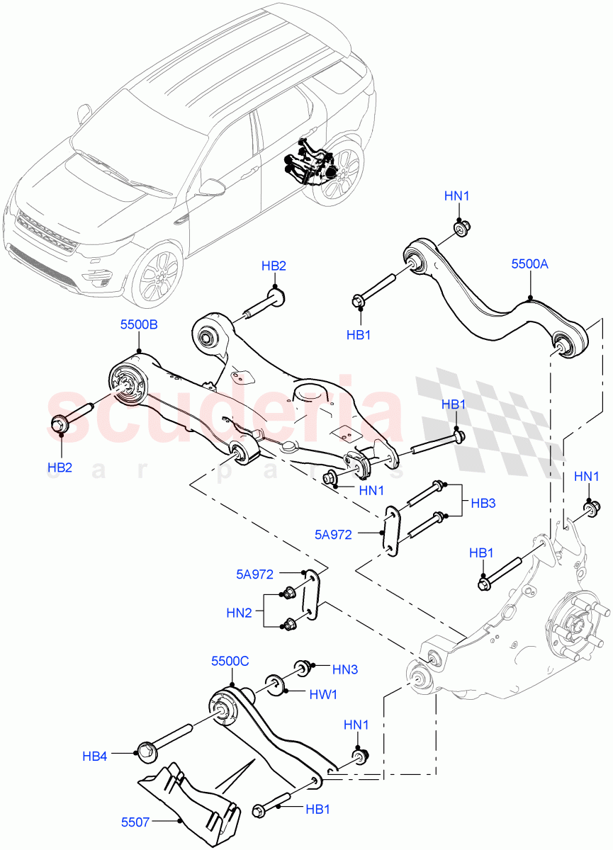 Rear Suspension Arms(Changsu (China))((V)FROMFG000001) of Land Rover Land Rover Discovery Sport (2015+) [2.0 Turbo Petrol AJ200P]