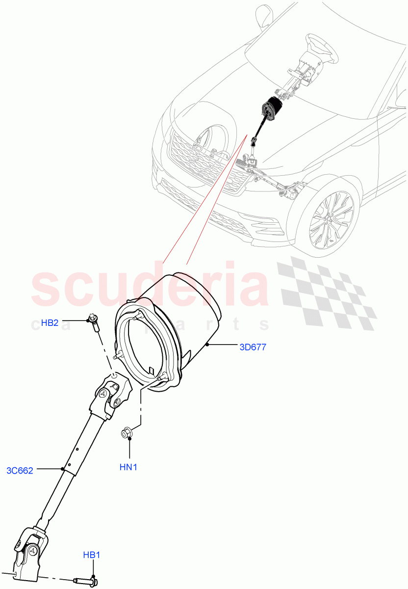 Steering Column(Lower) of Land Rover Land Rover Range Rover Velar (2017+) [3.0 I6 Turbo Petrol AJ20P6]
