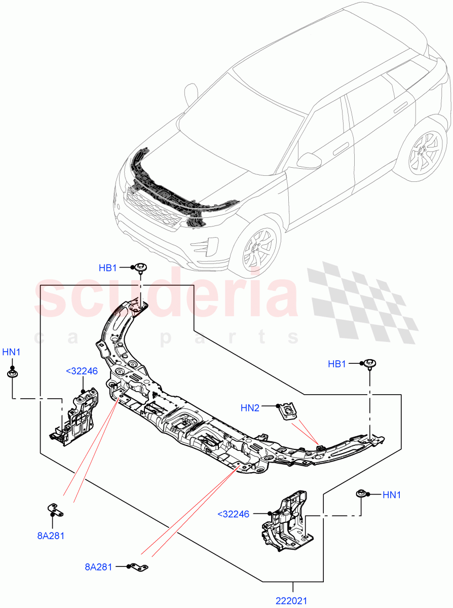 Front Panels, Aprons & Side Members(Front Panel)(Itatiaia (Brazil)) of Land Rover Land Rover Range Rover Evoque (2019+) [2.0 Turbo Petrol AJ200P]