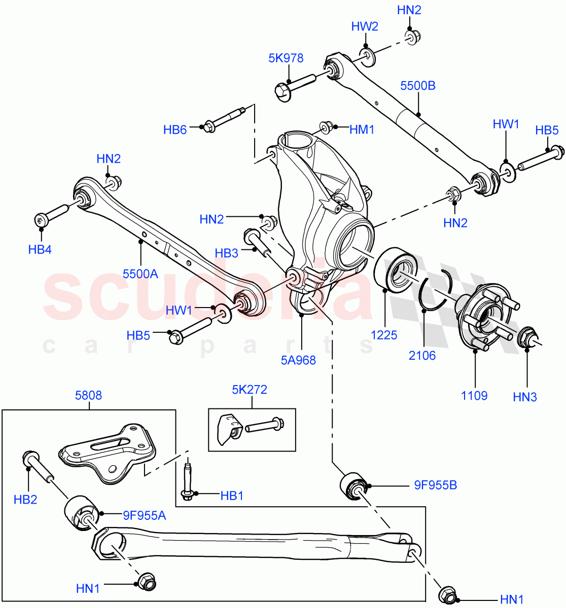 Rear Knuckle And Suspension Arms(Changsu (China))((V)FROMEG000001) of Land Rover Land Rover Range Rover Evoque (2012-2018) [2.0 Turbo Petrol AJ200P]