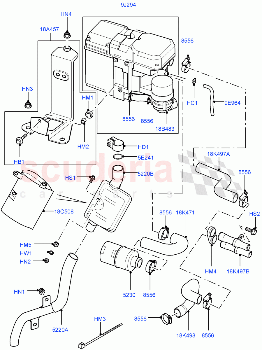 Auxiliary Fuel Fired Pre-Heater(Page B)((V)FROMAA000001) of Land Rover Land Rover Range Rover (2010-2012) [3.6 V8 32V DOHC EFI Diesel]