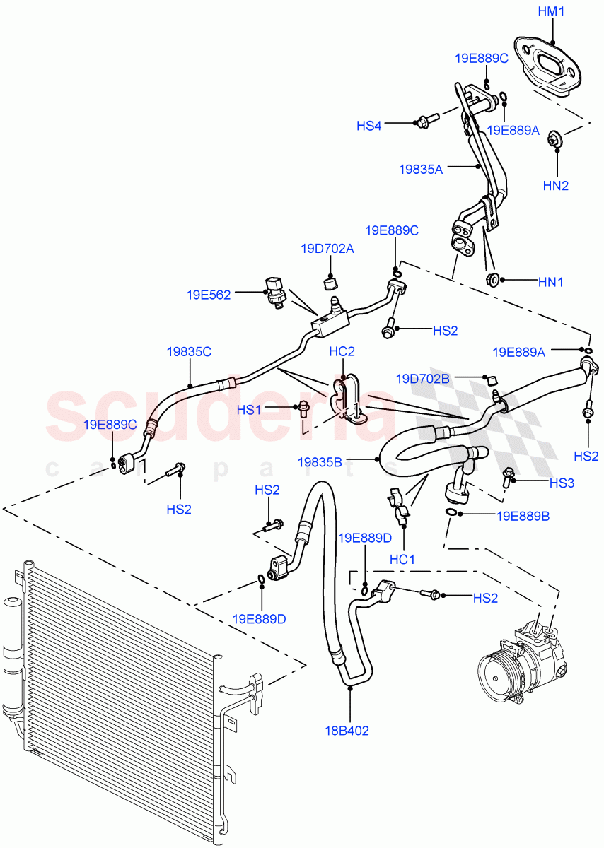 Air Conditioning System((V)TO9A999999) of Land Rover Land Rover Range Rover Sport (2005-2009) [4.2 Petrol V8 Supercharged]