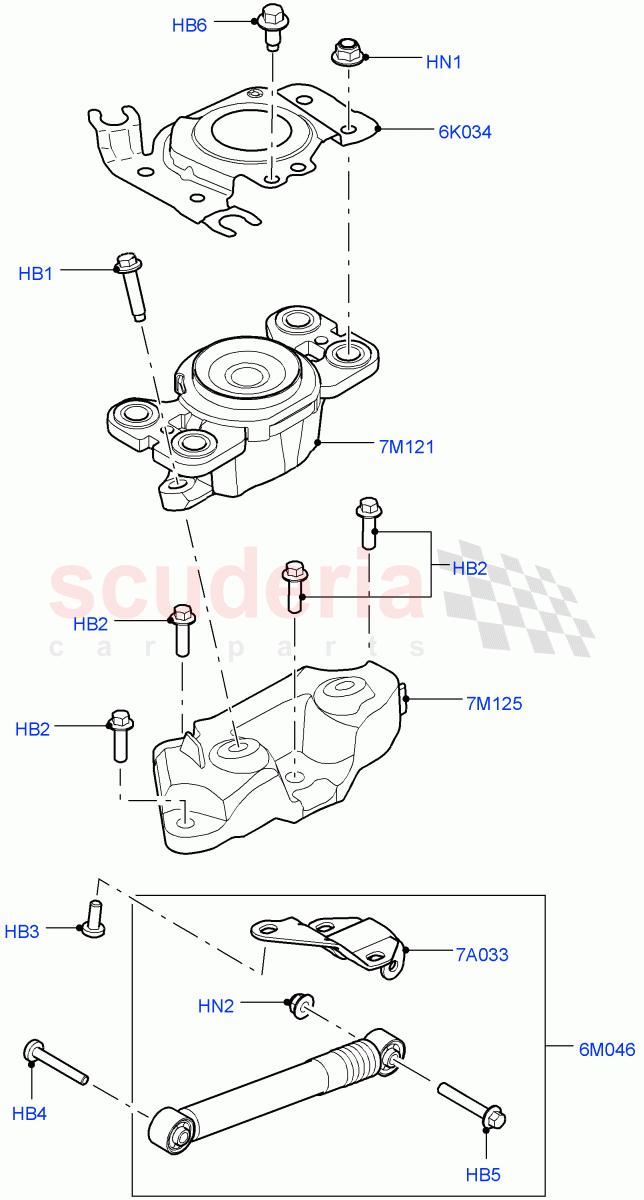 Transmission Mounting(2.0L 16V TIVCT T/C 240PS Petrol,Changsu (China))((V)FROMEG000001) of Land Rover Land Rover Range Rover Evoque (2012-2018) [2.0 Turbo Diesel]