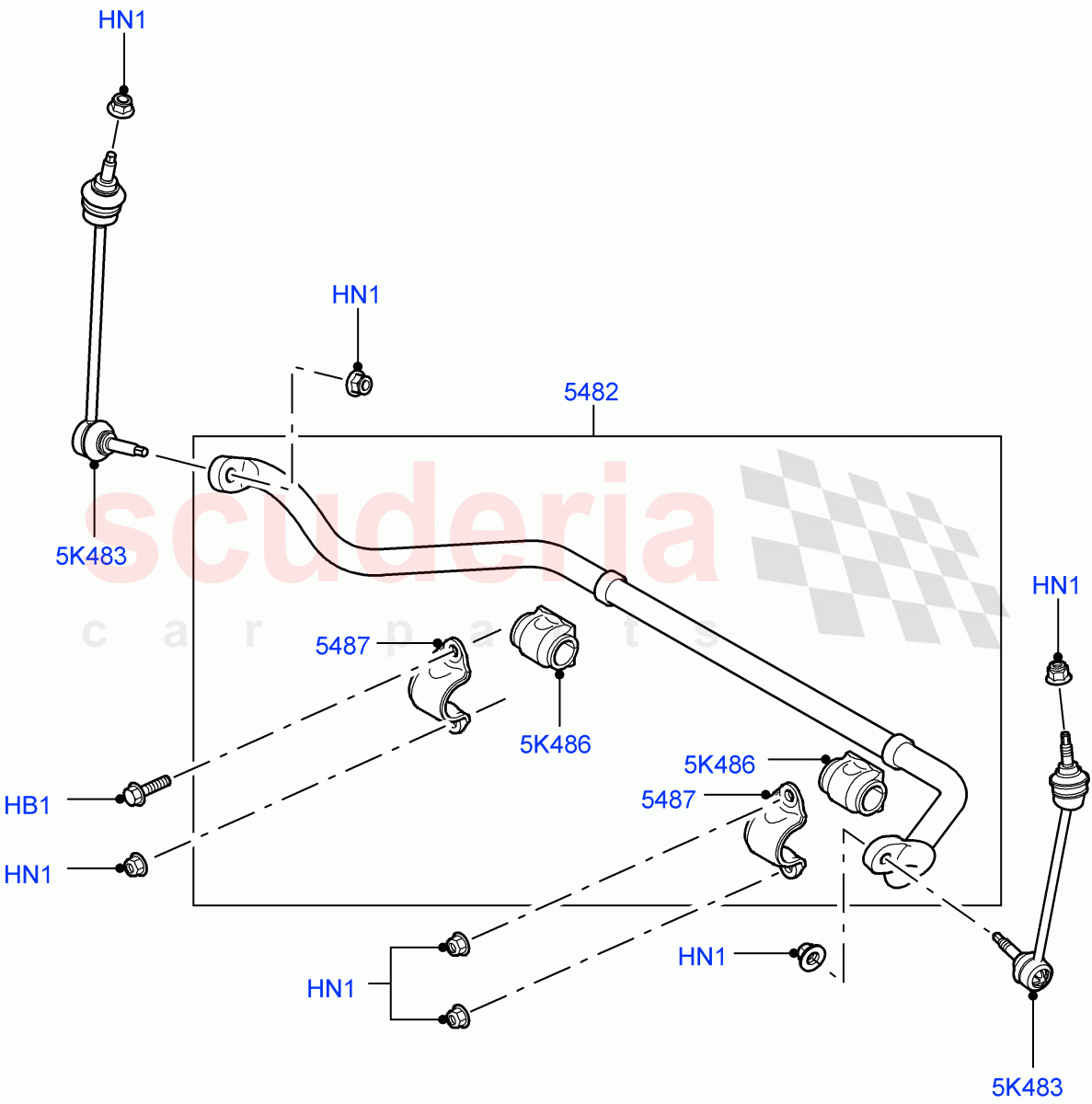 Front Susp.Arms/Stabilizer/X-Member(Front Stabilizer Bar And Suspension Links)((V)FROMAA000001) of Land Rover Land Rover Discovery 4 (2010-2016) [5.0 OHC SGDI NA V8 Petrol]