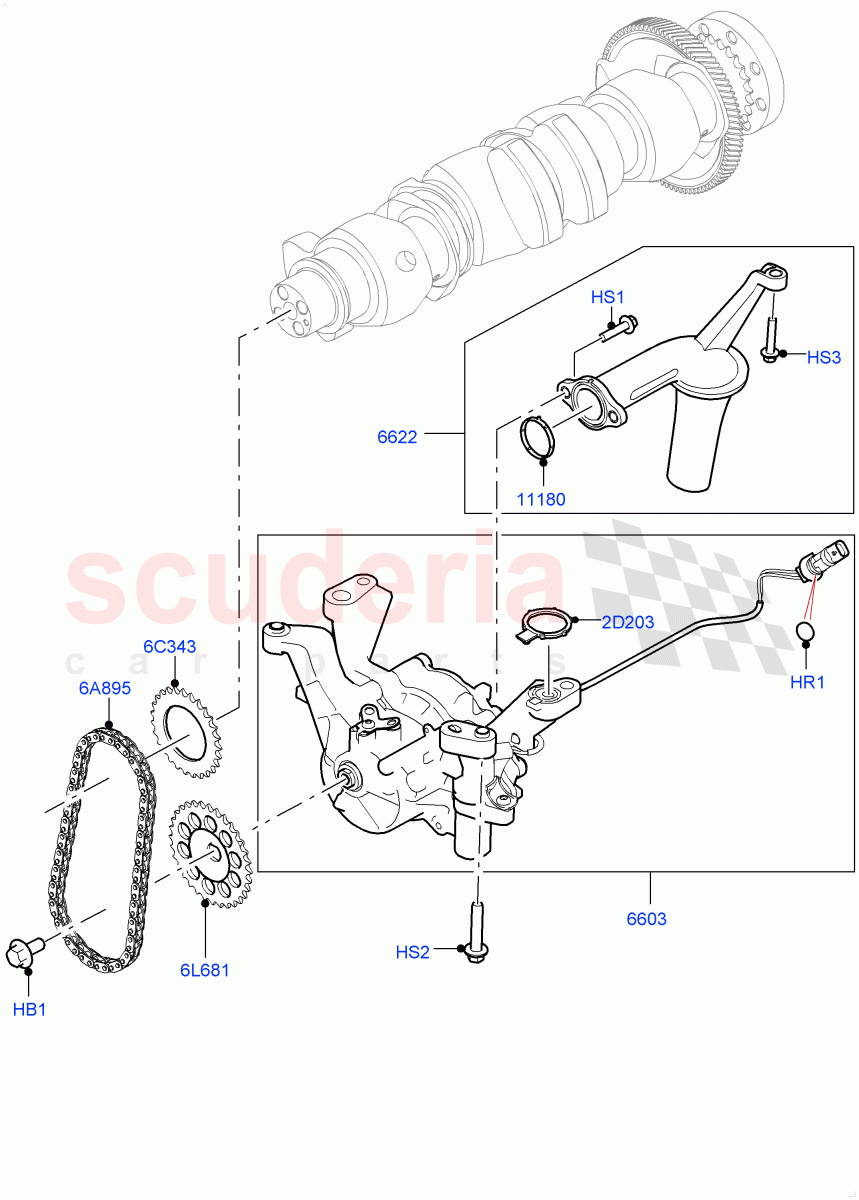Oil Pump(Solihull Plant Build)(2.0L I4 DSL MID DOHC AJ200,2.0L I4 DSL HIGH DOHC AJ200)((V)FROMHA000001) of Land Rover Land Rover Discovery 5 (2017+) [2.0 Turbo Diesel]