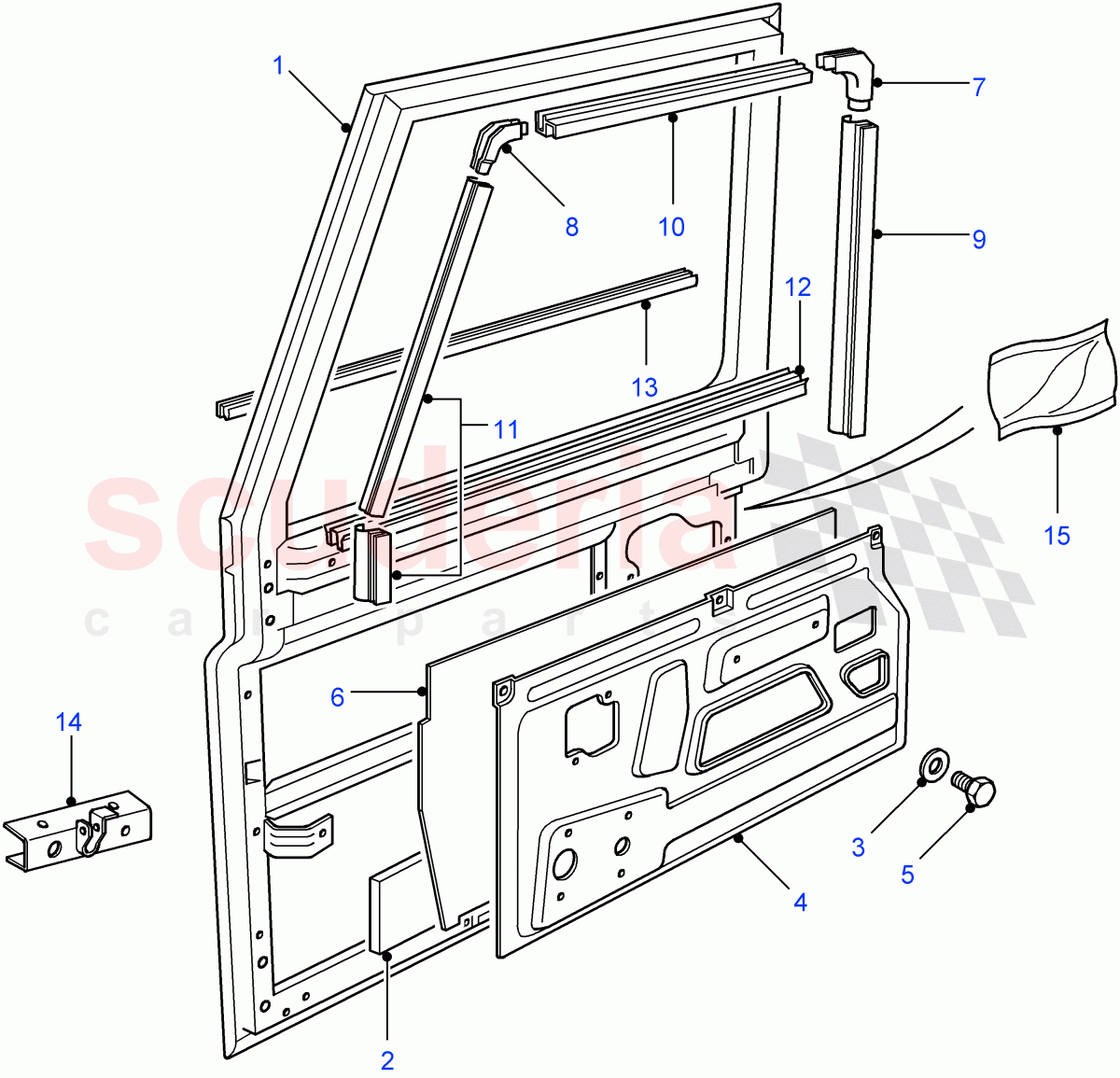 Front Door Assembly((V)FROM7A000001) of Land Rover Land Rover Defender (2007-2016)