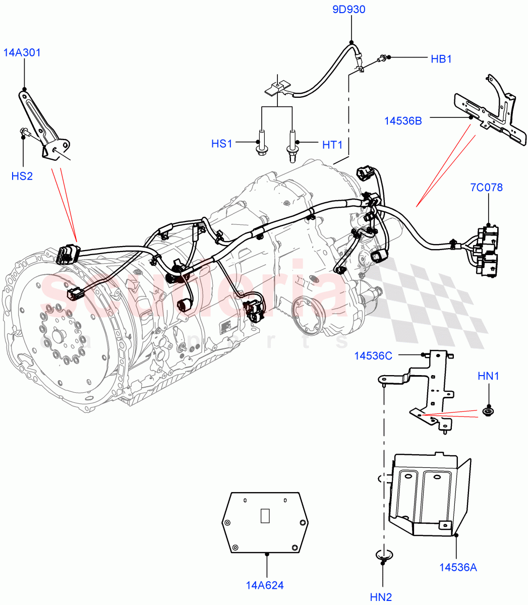 Electrical Wiring - Engine And Dash(Transmission)((V)TOFA999999) of Land Rover Land Rover Range Rover Sport (2014+) [5.0 OHC SGDI SC V8 Petrol]