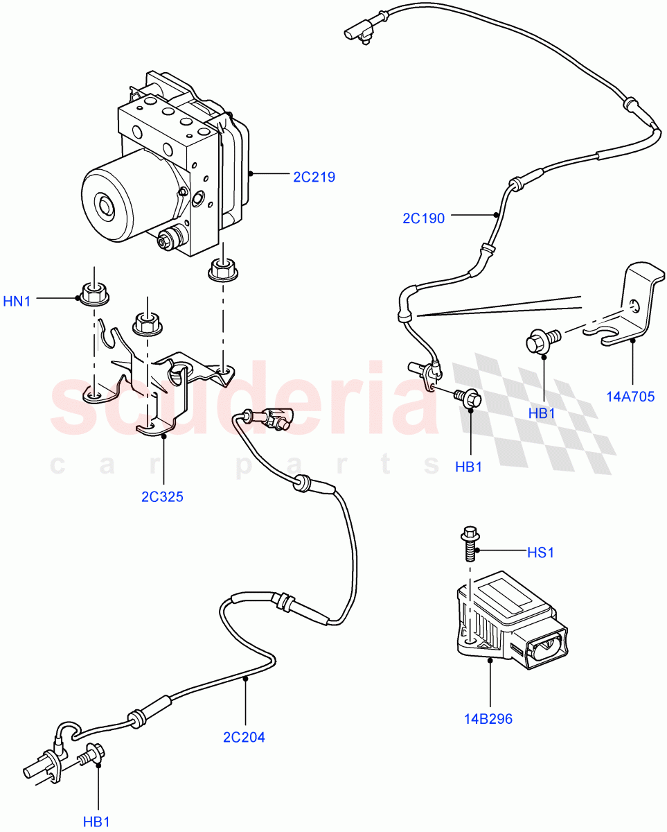 Anti-Lock Braking System((V)FROMAA000001) of Land Rover Land Rover Range Rover Sport (2010-2013) [5.0 OHC SGDI SC V8 Petrol]