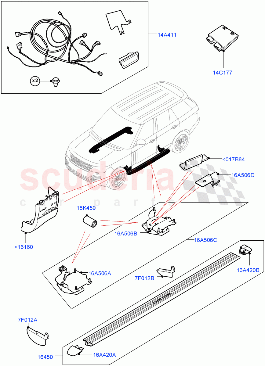 Side Steps And Tubes(Accessory, Power Deployable)((V)FROMLA000001) of Land Rover Land Rover Range Rover (2012-2021) [3.0 I6 Turbo Petrol AJ20P6]