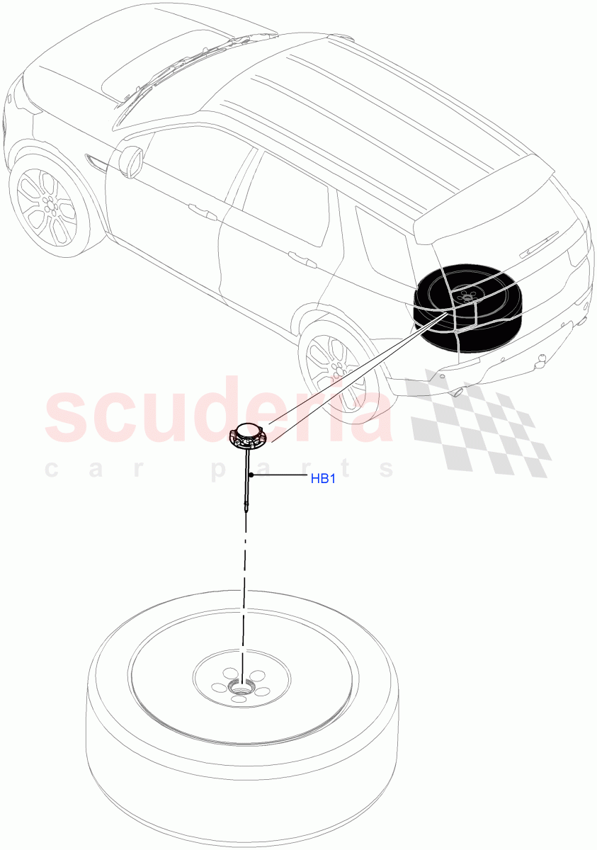 Spare Wheel Carrier(Changsu (China),Less 3rd Row Rear Seat,With 5 Seat Configuration)((V)FROMFG000001) of Land Rover Land Rover Discovery Sport (2015+) [2.2 Single Turbo Diesel]