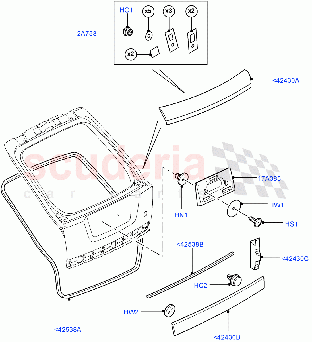 Luggage Compartment Door(Finisher And Seals)((V)FROMCA000001) of Land Rover Land Rover Range Rover Sport (2010-2013) [3.0 Diesel 24V DOHC TC]