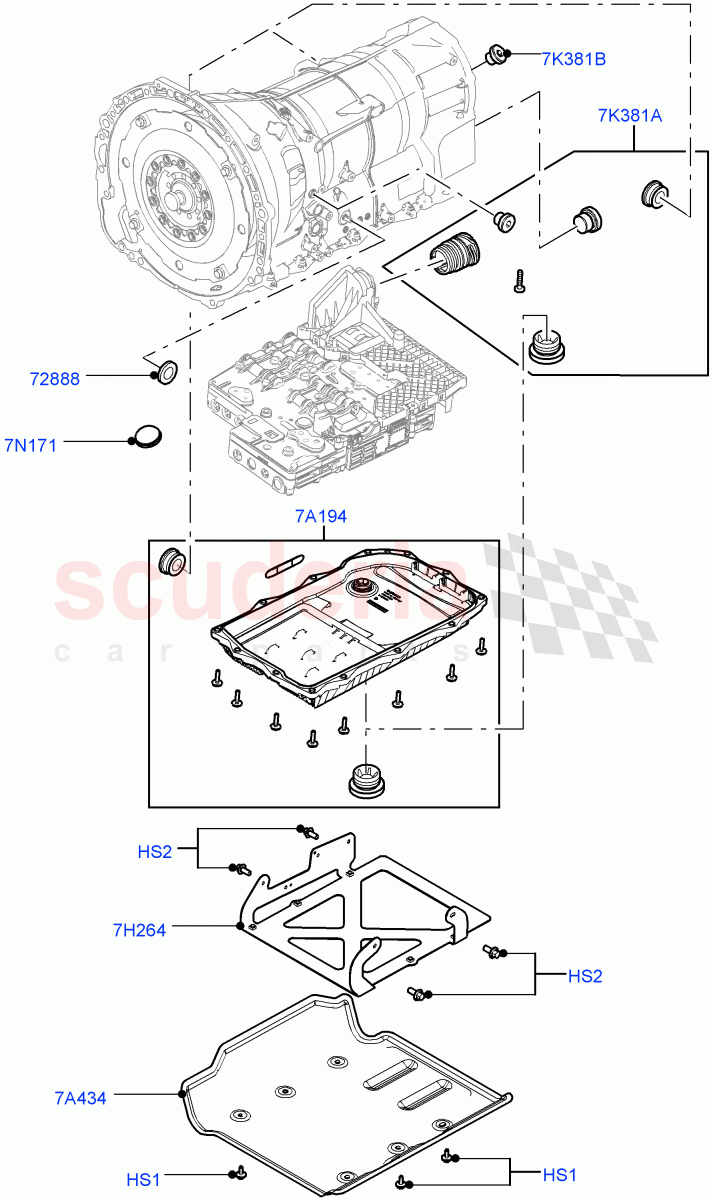 Transmission External Components(Solihull Plant Build)(8 Speed Auto Trans ZF 8HP45)((V)FROMAA000001) of Land Rover Land Rover Range Rover (2012-2021) [4.4 DOHC Diesel V8 DITC]
