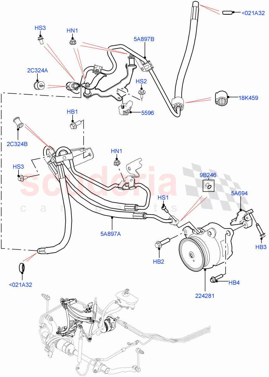 Active Anti-Roll Bar System(ARC Pump, High Pressure Pipes)(4.4L DOHC DITC V8 Diesel)((V)FROMJA000001) of Land Rover Land Rover Range Rover Sport (2014+) [2.0 Turbo Diesel]