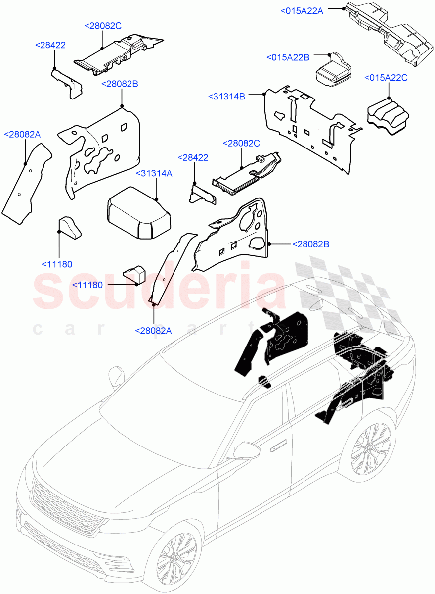 Insulators - Rear of Land Rover Land Rover Range Rover Velar (2017+) [5.0 OHC SGDI SC V8 Petrol]