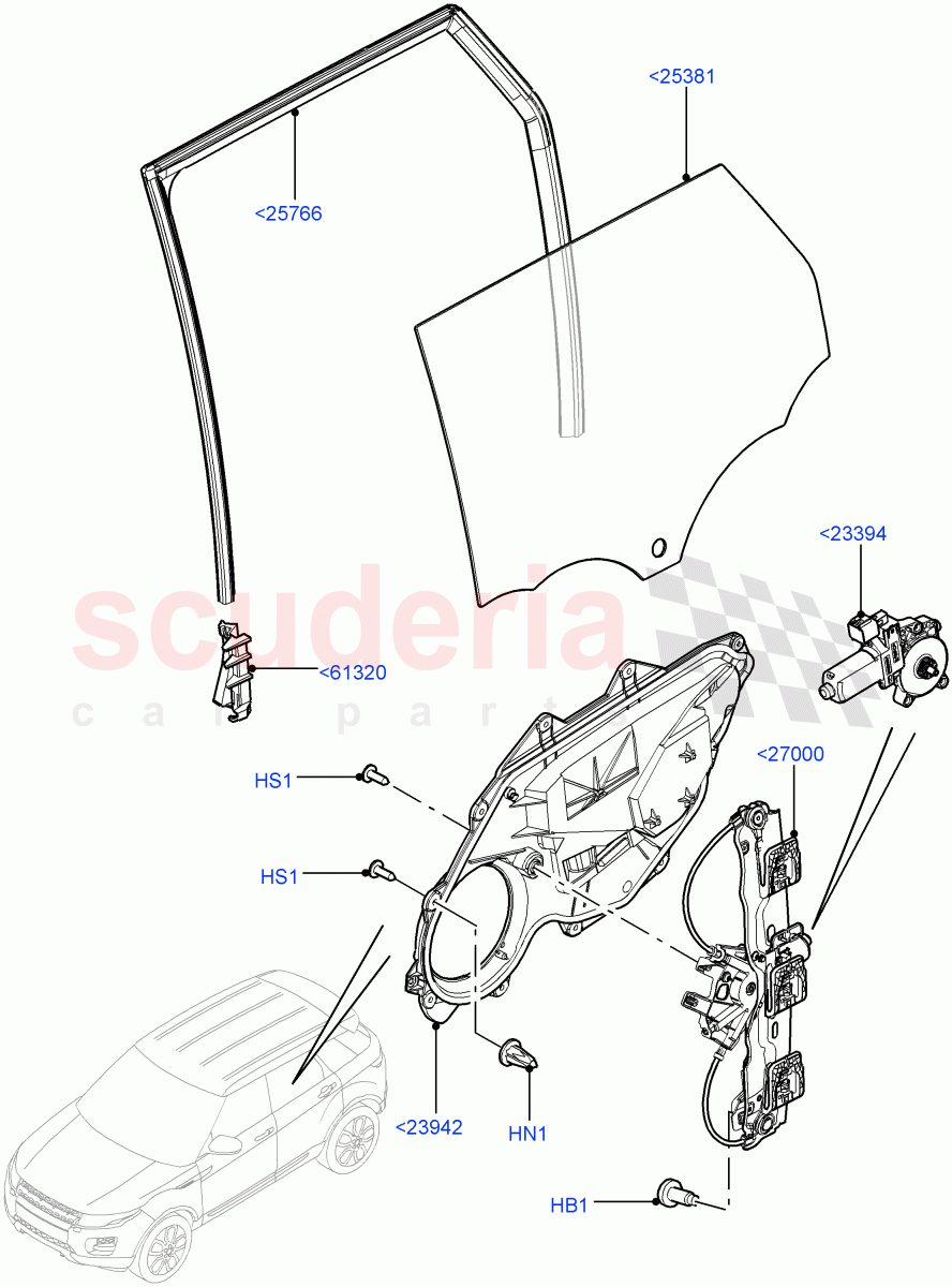 Rear Door Glass And Window Controls(Changsu (China))((V)FROMEG000001) of Land Rover Land Rover Range Rover Evoque (2012-2018) [2.2 Single Turbo Diesel]