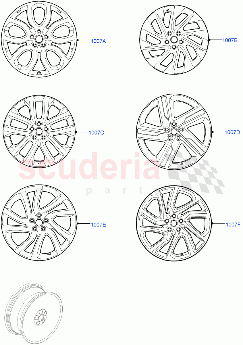 Wheels(Nitra Plant Build)((V)FROMM2000001) of Land Rover Land Rover Discovery 5 (2017+) [3.0 DOHC GDI SC V6 Petrol]