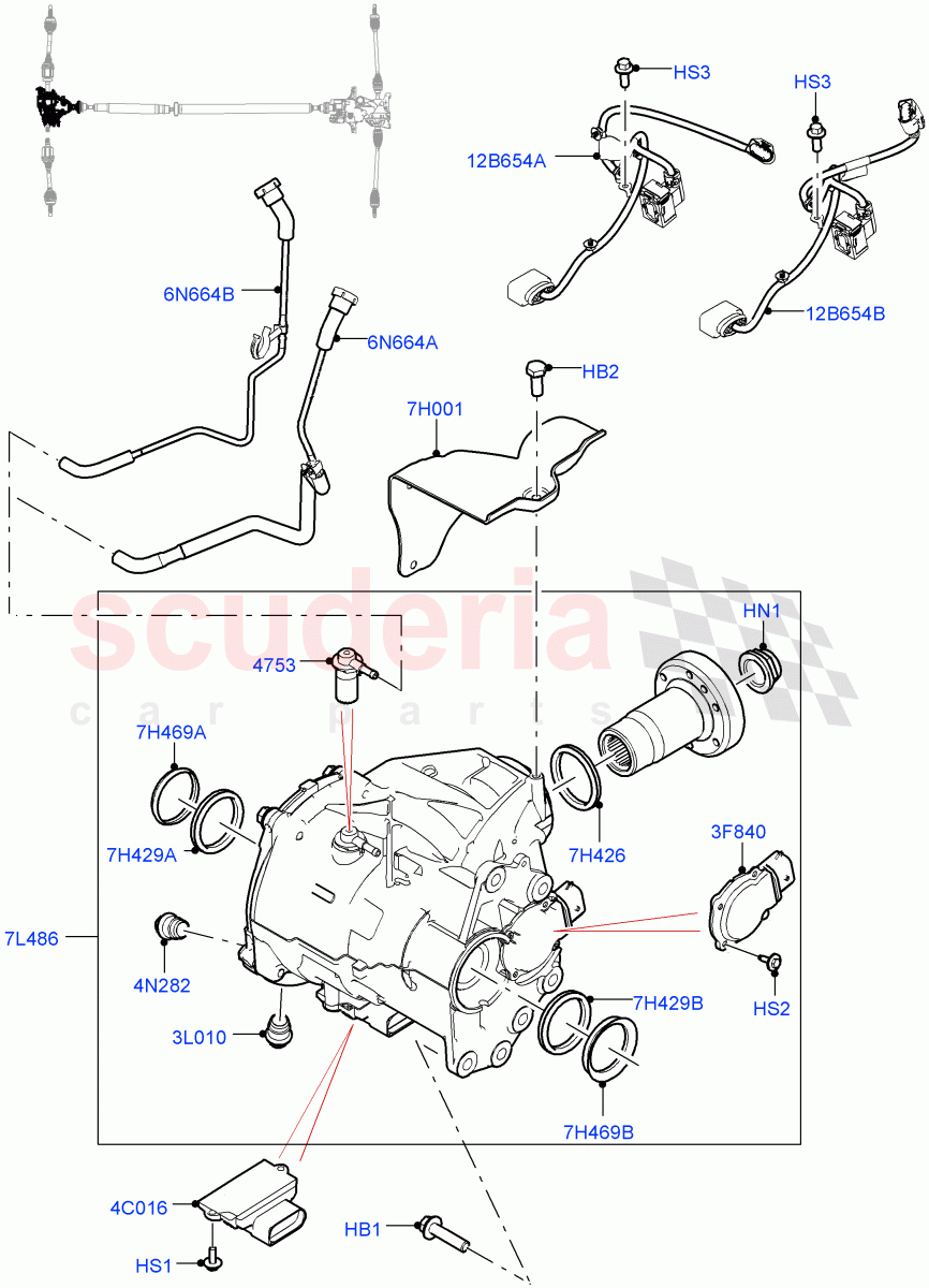 Front Axle Case(Halewood (UK),Electric Engine Battery-MHEV,Less Electric Engine Battery)((V)FROMLH000001) of Land Rover Land Rover Discovery Sport (2015+) [1.5 I3 Turbo Petrol AJ20P3]