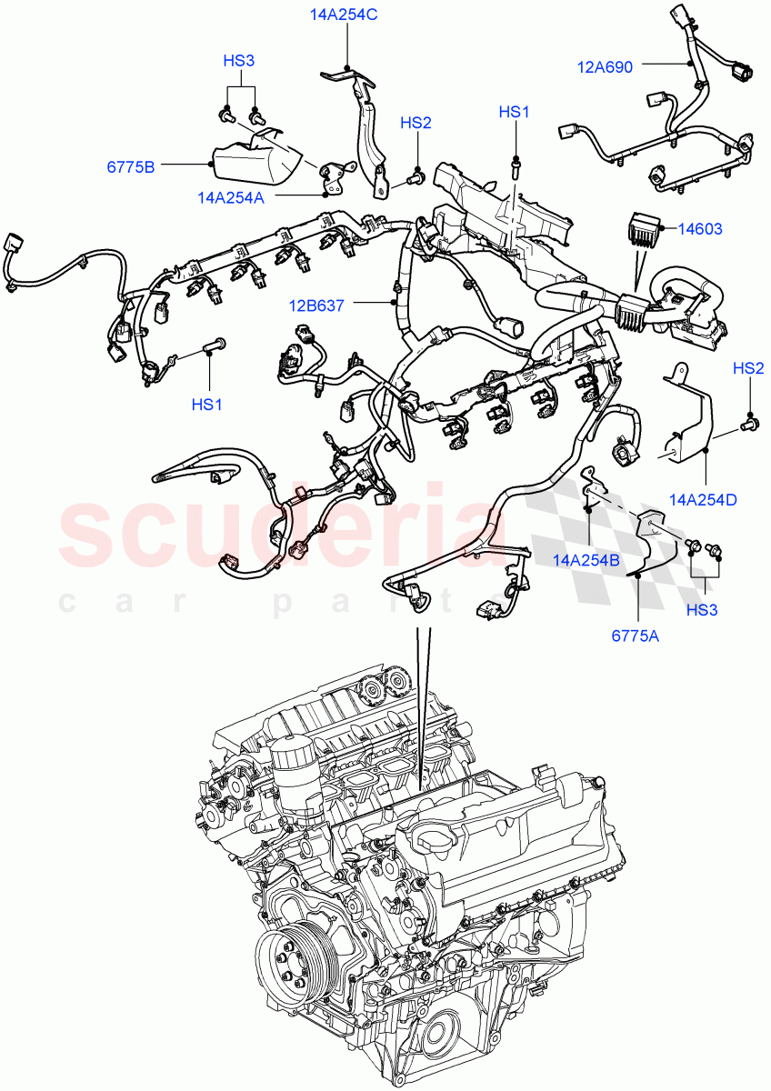 Electrical Wiring - Engine And Dash(5.0L OHC SGDI NA V8 Petrol - AJ133)((V)FROMAA000001) of Land Rover Land Rover Range Rover (2010-2012) [3.6 V8 32V DOHC EFI Diesel]