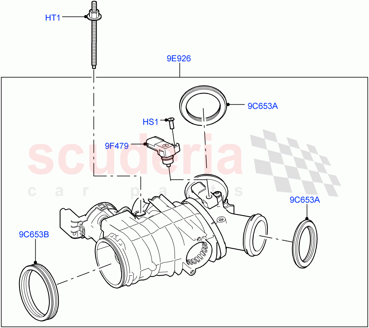 Throttle Housing(Solihull Plant Build)(3.0 V6 D Gen2 Mono Turbo,3.0 V6 D Gen2 Twin Turbo)((V)FROMFA000001) of Land Rover Land Rover Discovery 5 (2017+) [3.0 Diesel 24V DOHC TC]